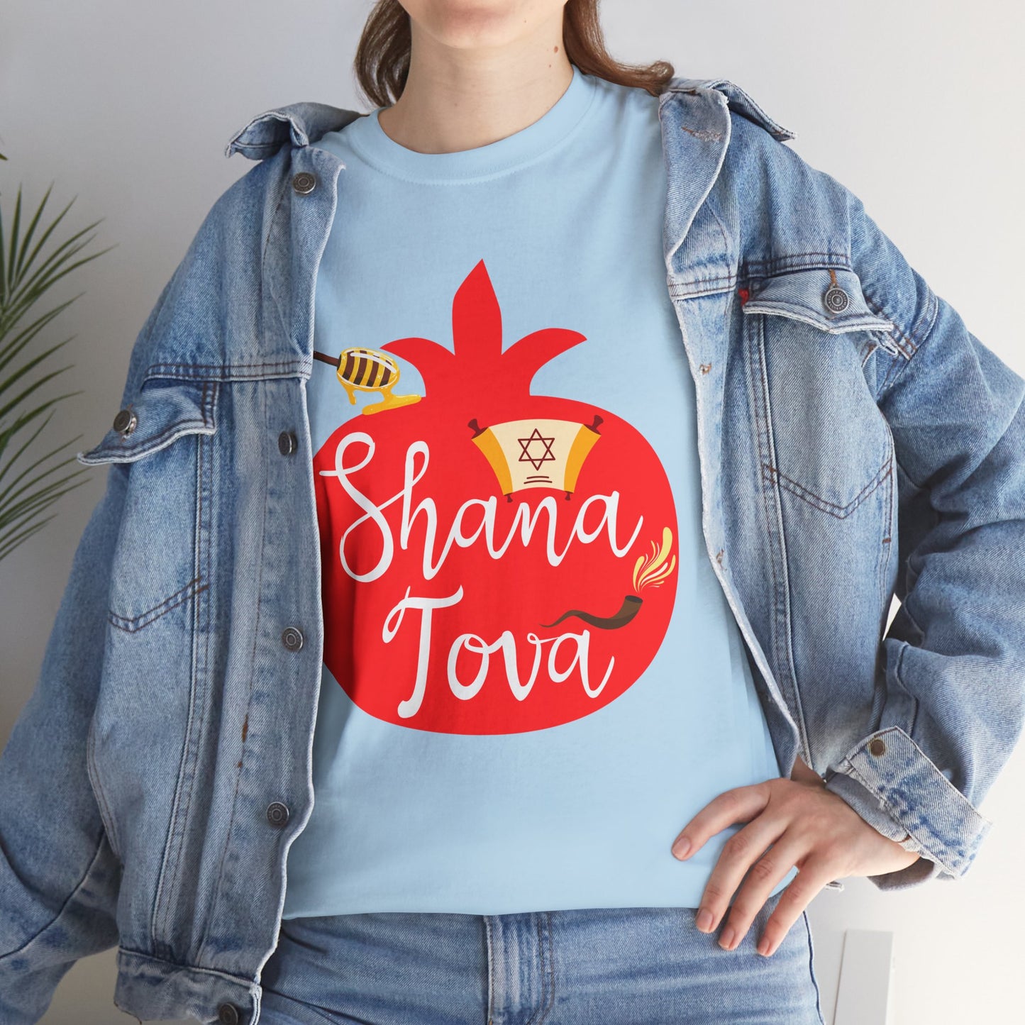 Shana Tova T-Shirt – Rosh Hashanah Pomegranate Design (Multiple Colors)