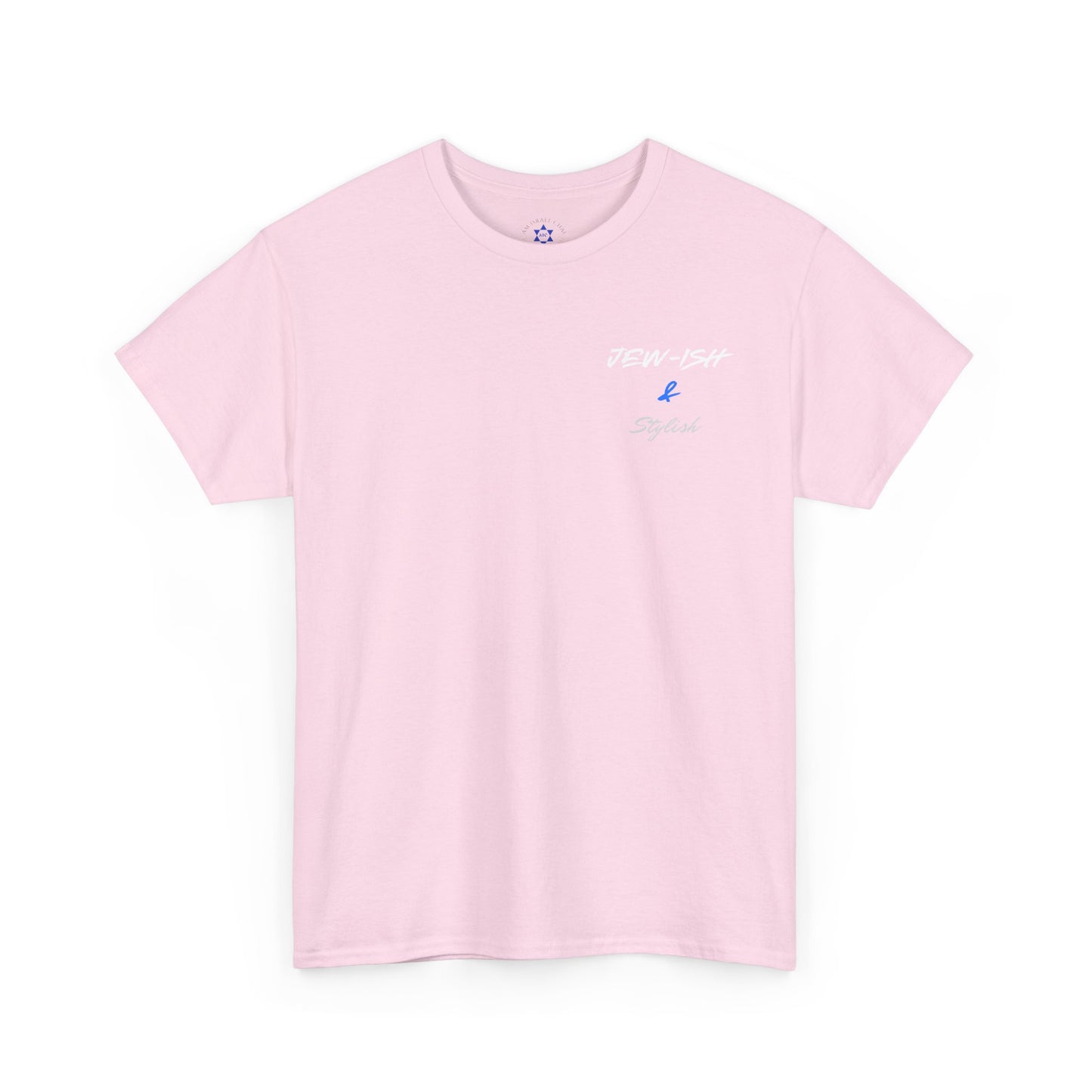 Jew-ish and Stylish T-Shirt – Minimal Front, Bold Back (Multiple Colors)