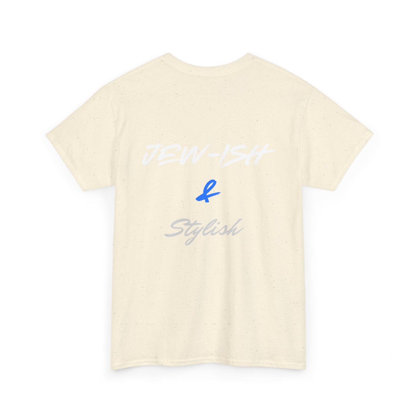 Jew-ish and Stylish T-Shirt – Minimal Front, Bold Back (Multiple Colors)