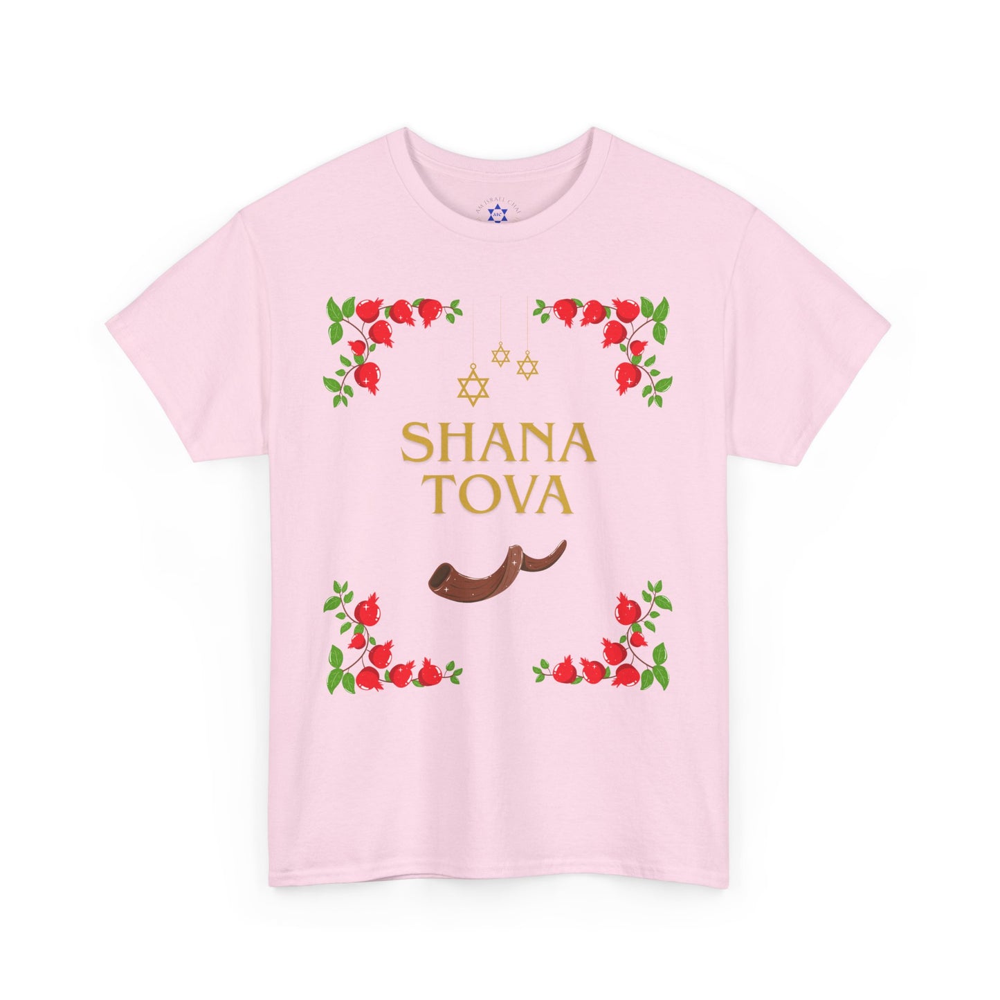 Shana Tova T-Shirt – Rosh Hashanah Pomegranates & Shofar (Multiple Colors)