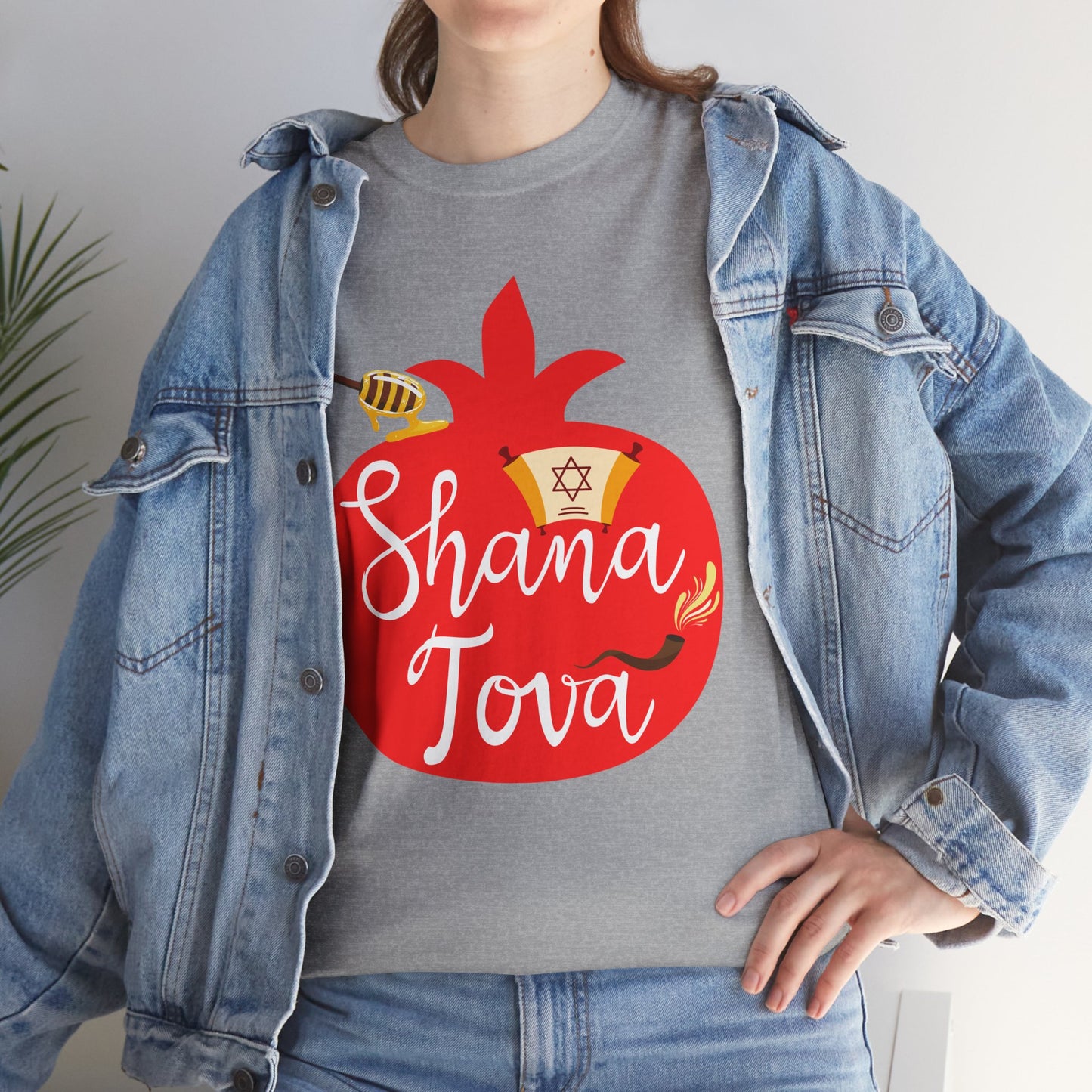 Shana Tova T-Shirt – Rosh Hashanah Pomegranate Design (Multiple Colors)
