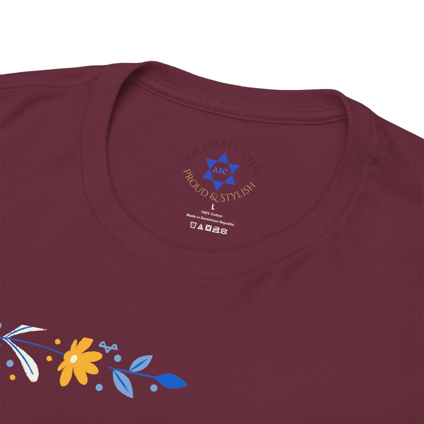 Israel Map T-Shirt – Floral Design (Multiple Colors)
