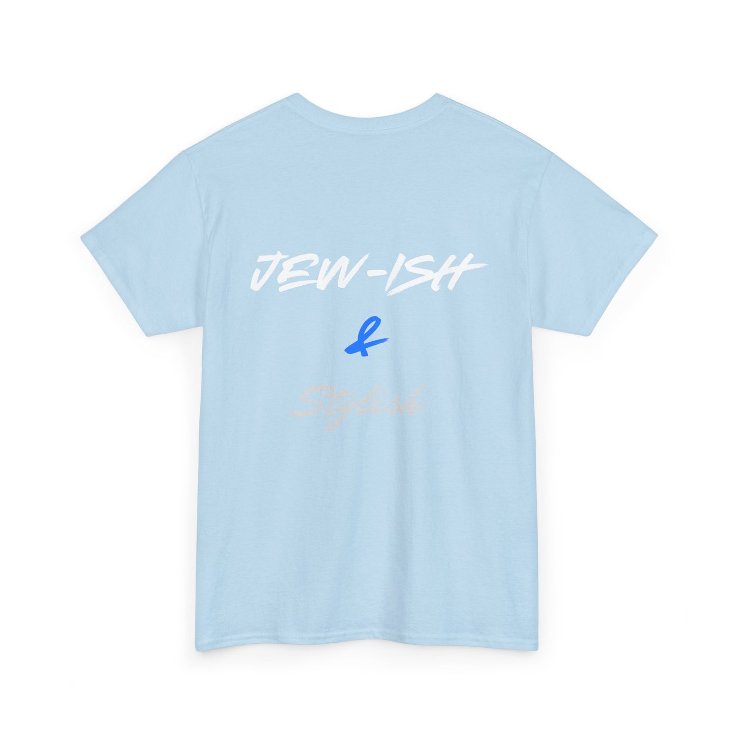 Jew-ish and Stylish T-Shirt – Minimal Front, Bold Back (Multiple Colors)
