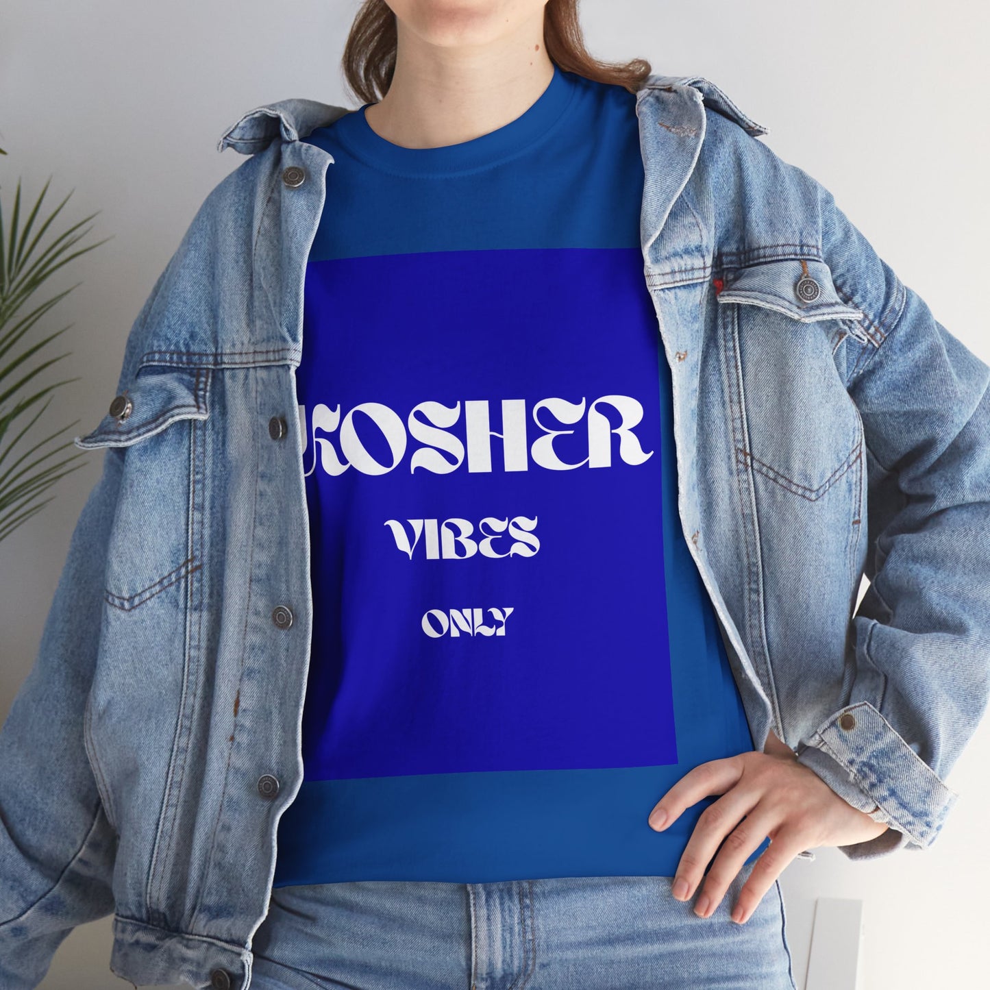 Kosher Vibes Only T-Shirt – Trendy Am Israel Chai Club -Variety of Colors