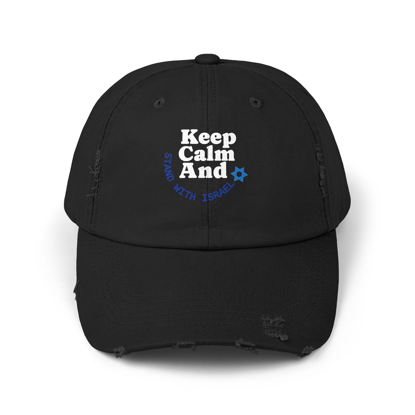 Keep Calm – Stand with Israel Distressed Cap