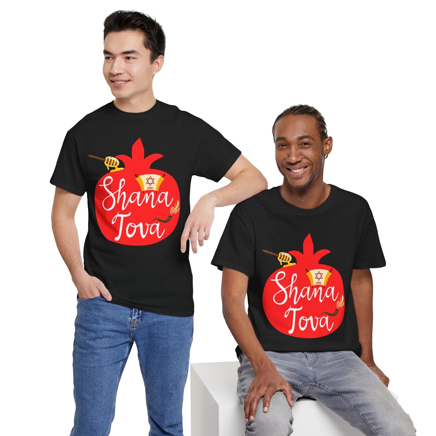Shana Tova T-Shirt – Rosh Hashanah Pomegranate Design (Multiple Colors)