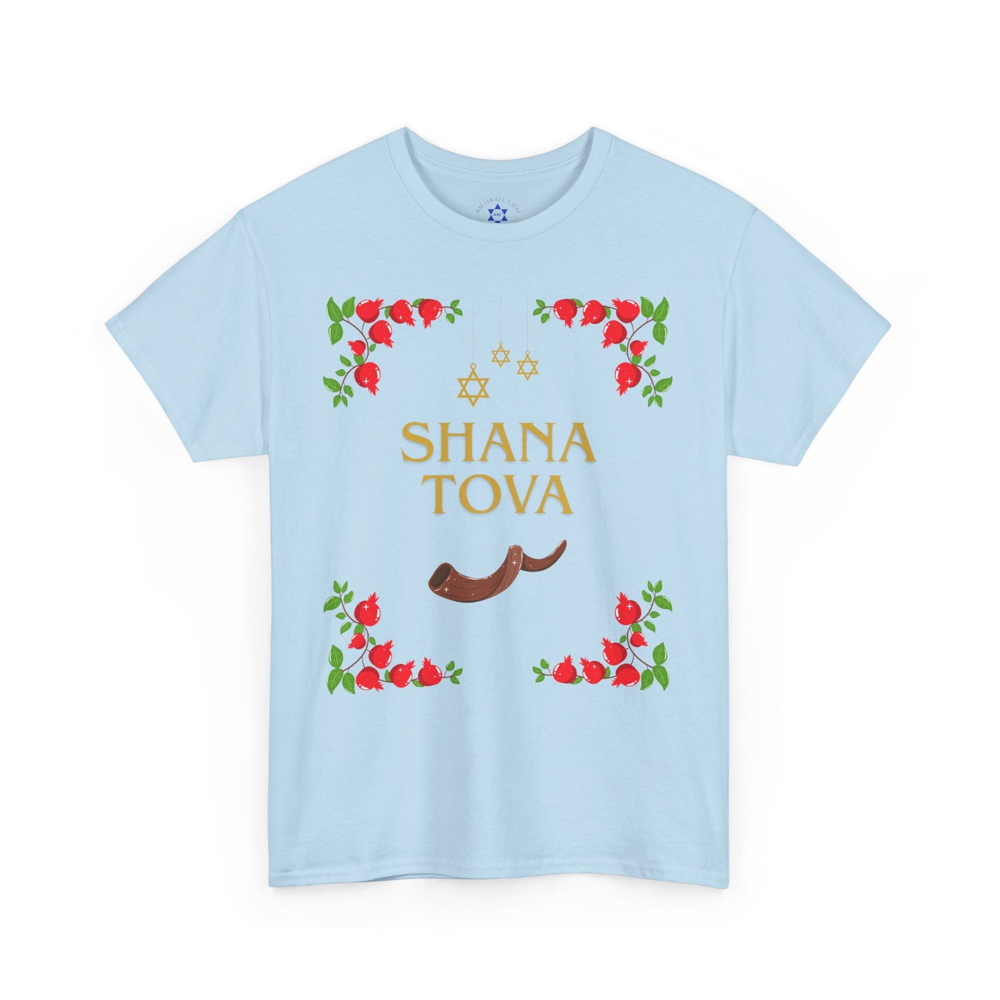Shana Tova T-Shirt – Rosh Hashanah Pomegranates & Shofar (Multiple Colors)