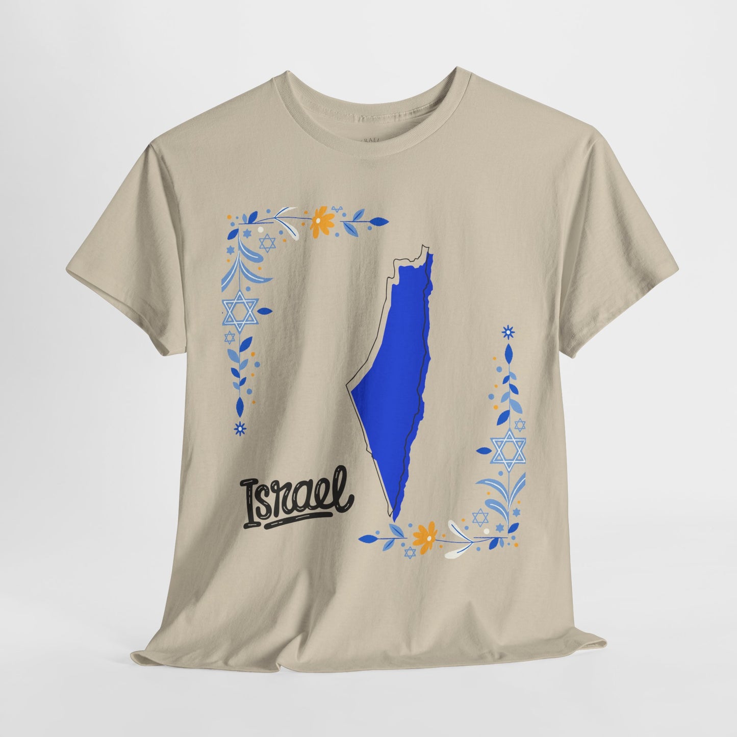 Israel Map T-Shirt – Floral Design (Multiple Colors)