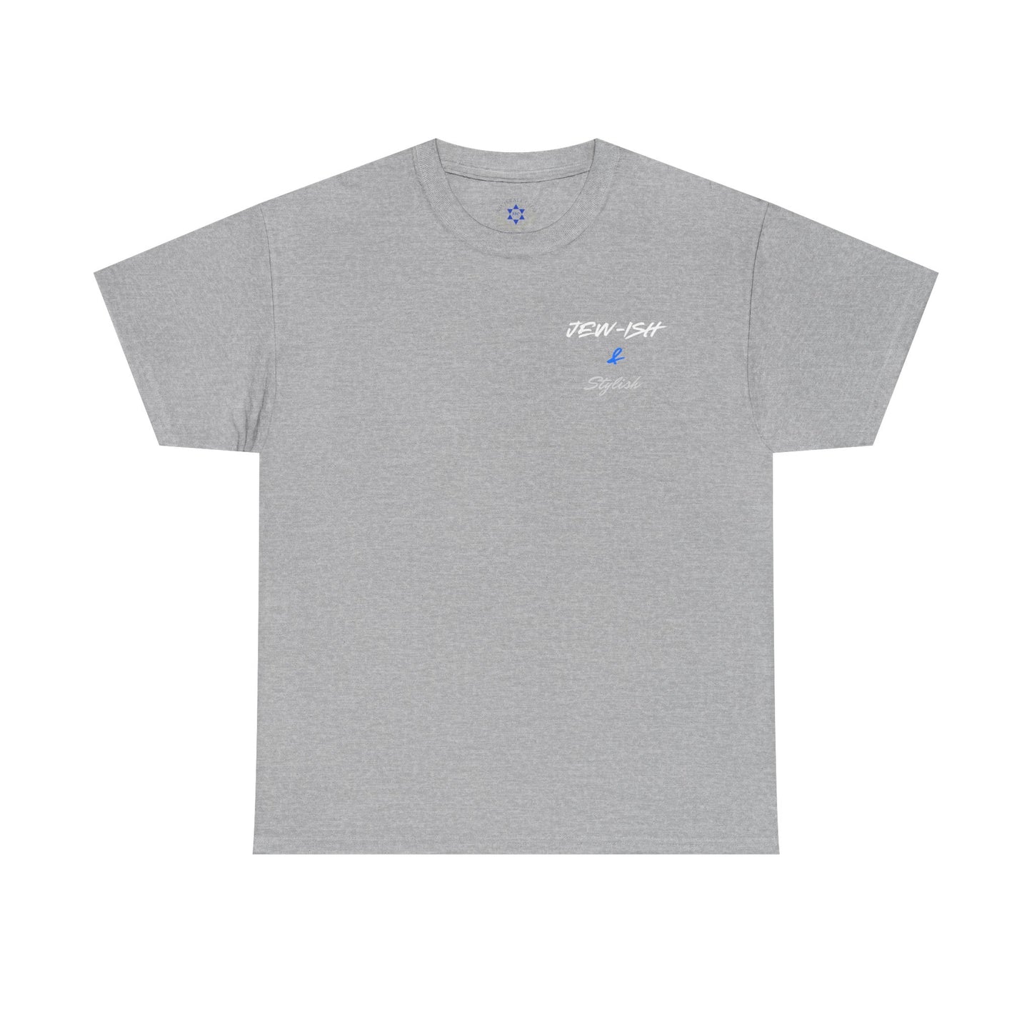 Jew-ish and Stylish T-Shirt – Minimal Front, Bold Back (Multiple Colors)