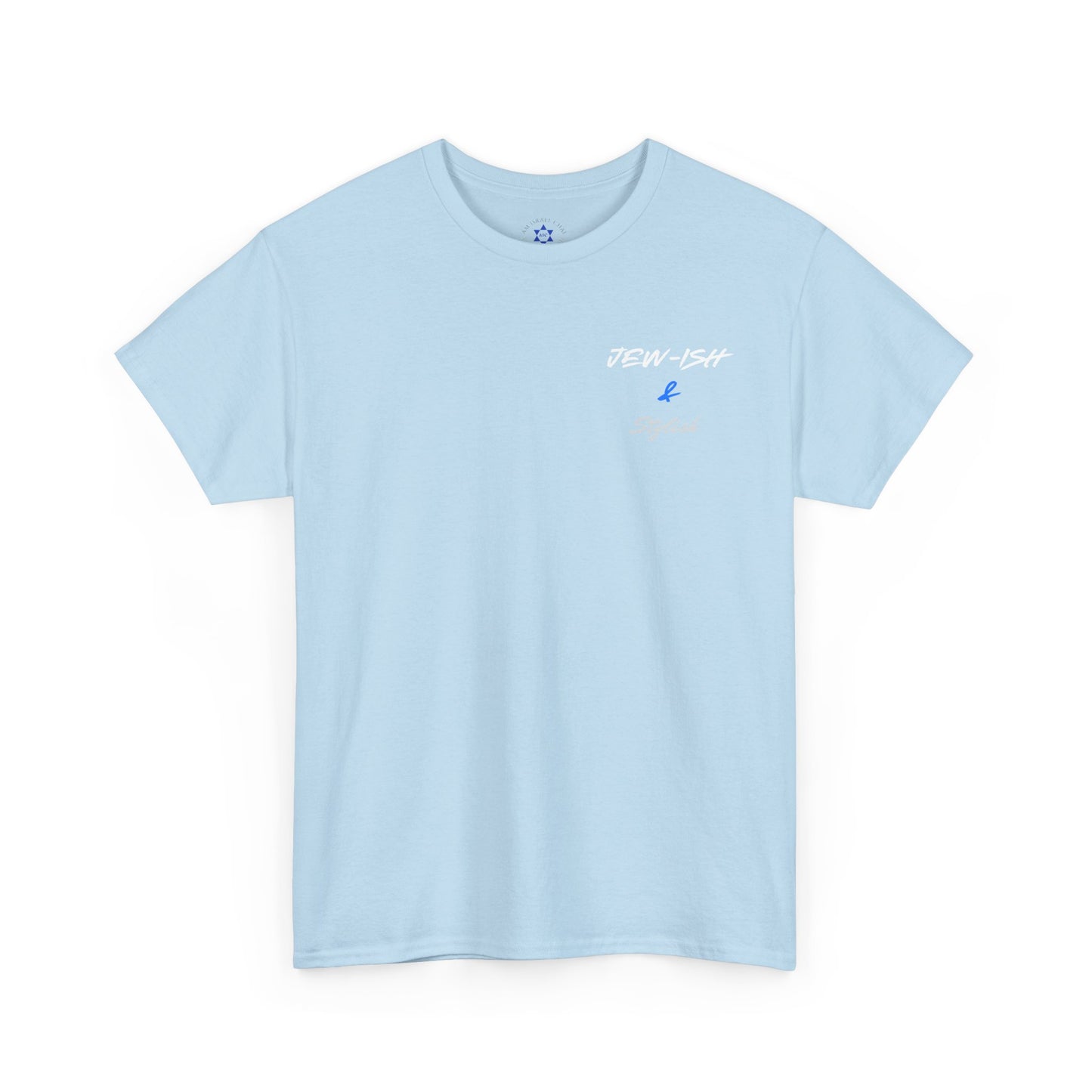 Jew-ish and Stylish T-Shirt – Minimal Front, Bold Back (Multiple Colors)