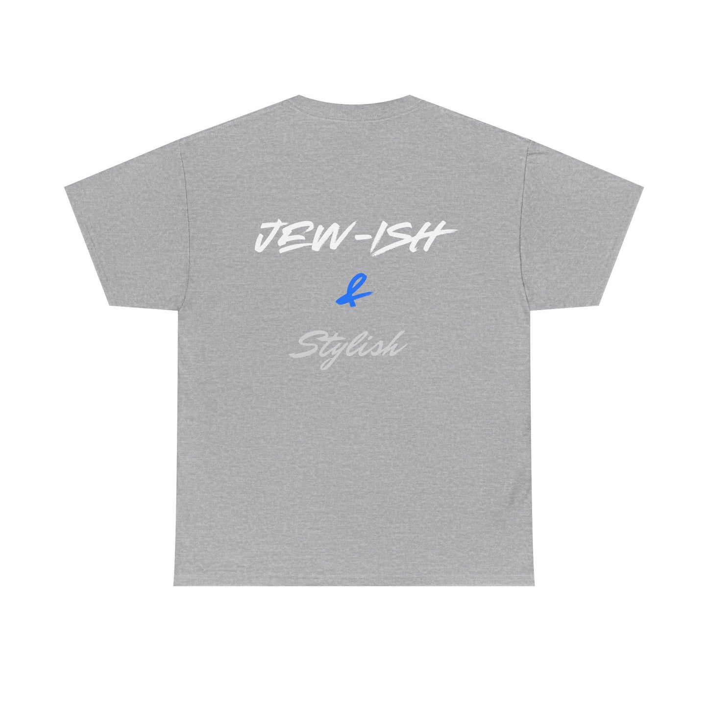 Jew-ish and Stylish T-Shirt – Minimal Front, Bold Back (Multiple Colors)