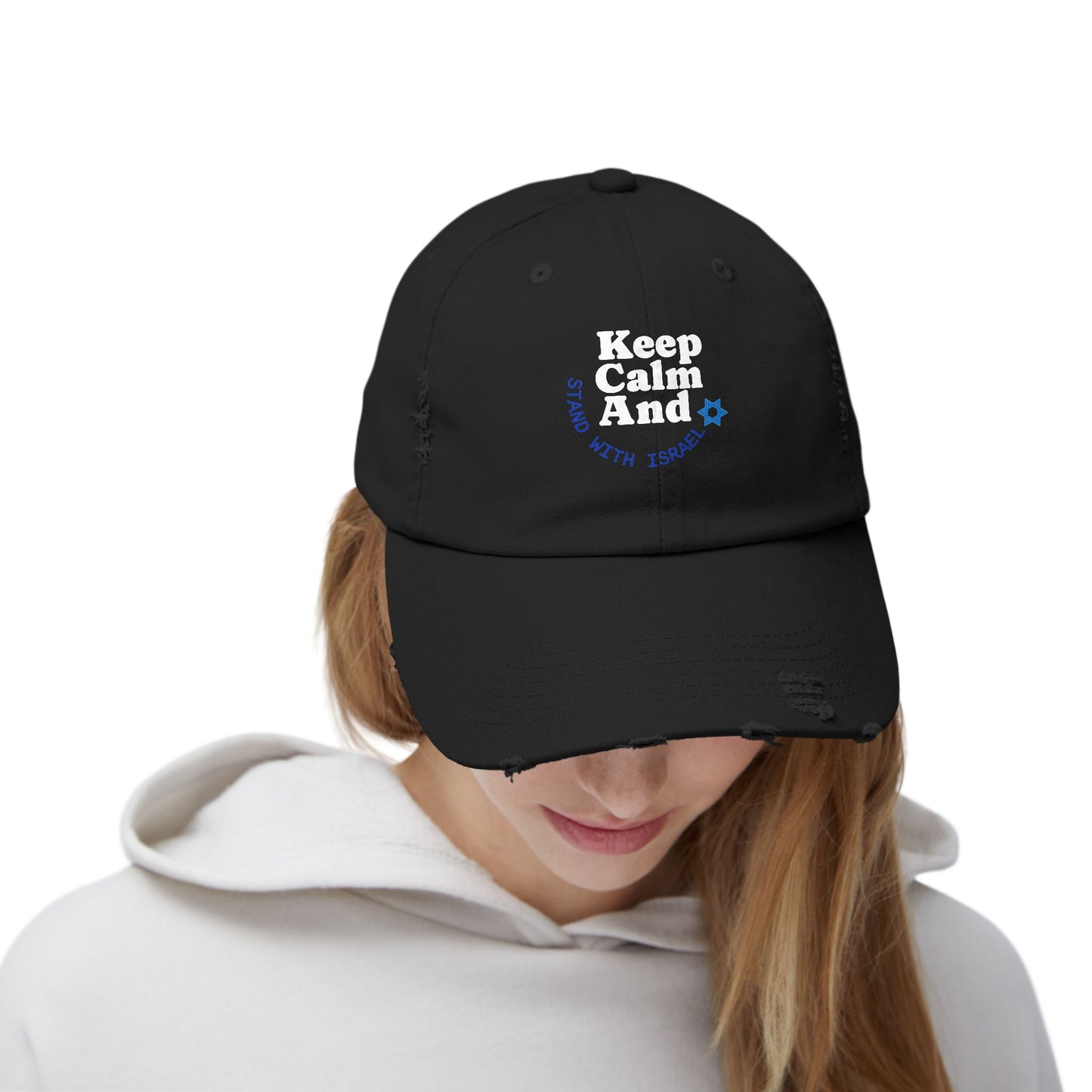 Keep Calm – Stand with Israel Distressed Cap