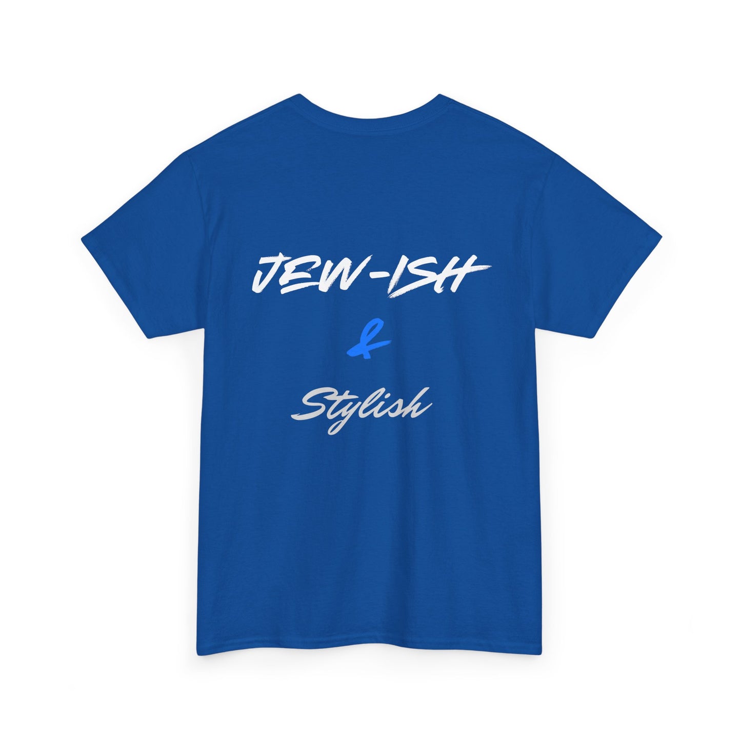 Jew-ish and Stylish T-Shirt – Minimal Front, Bold Back (Multiple Colors)