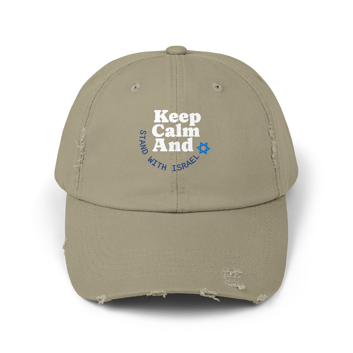 Keep Calm – Stand with Israel Distressed Cap