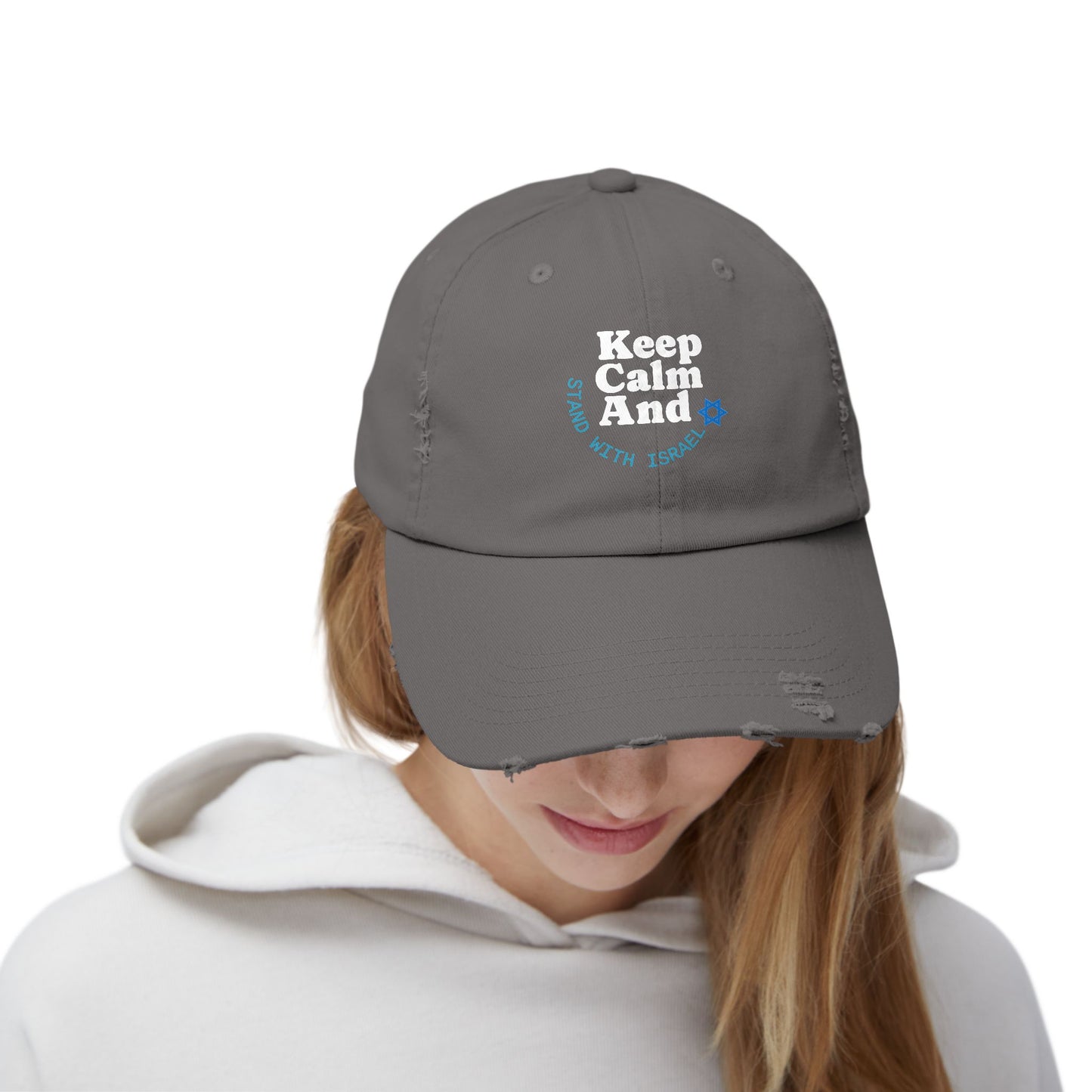 Keep Calm – Stand with Israel Distressed Cap