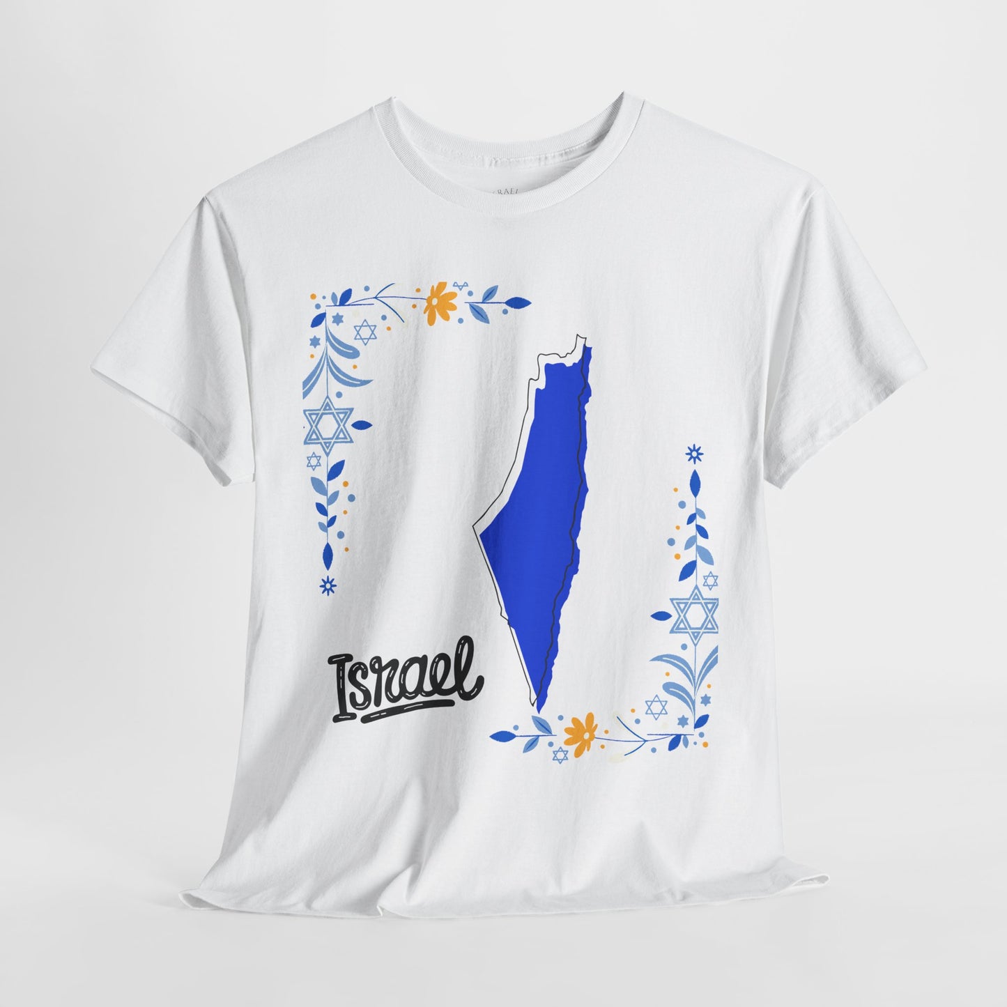 Israel Map T-Shirt – Floral Design (Multiple Colors)