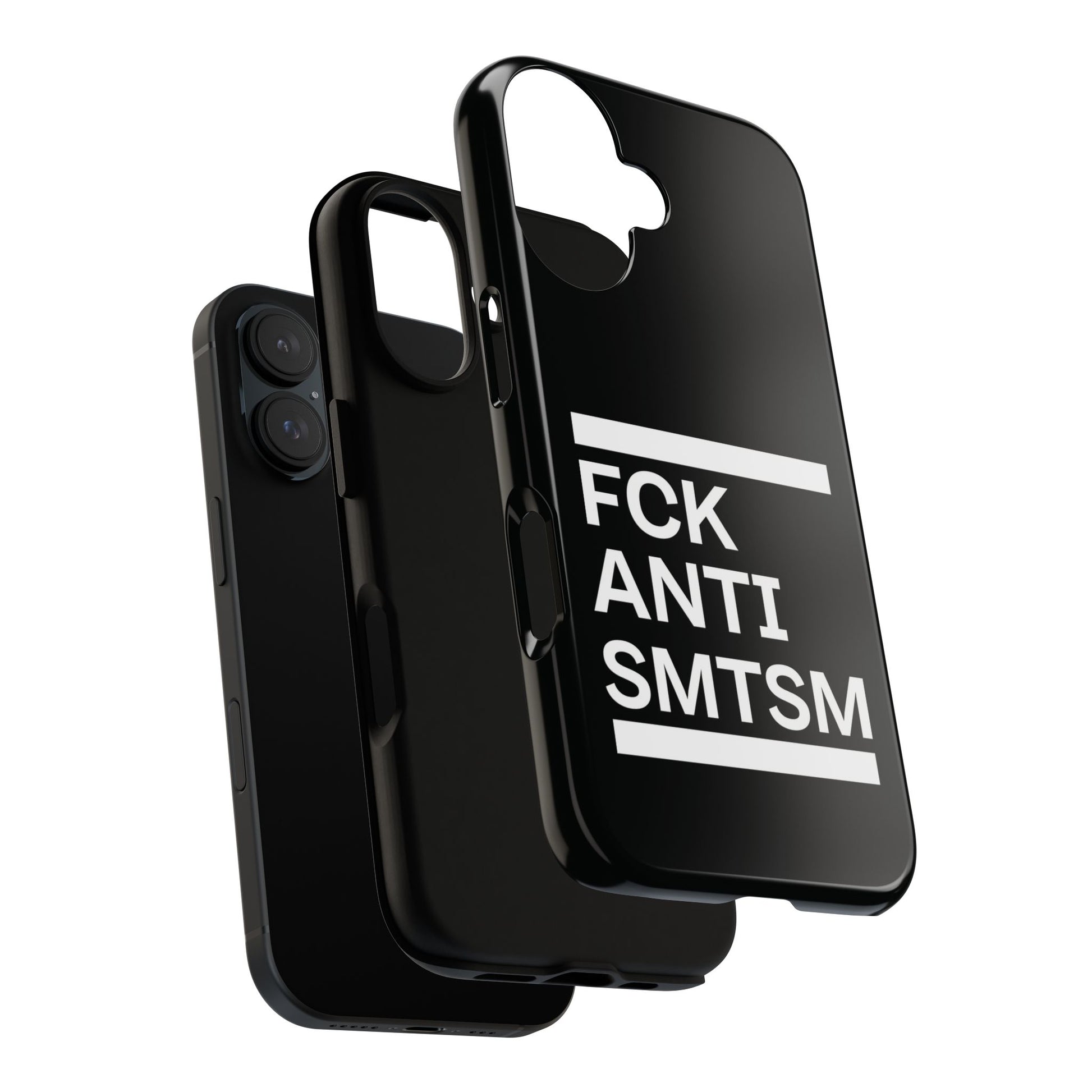 iPhone 16 "FCK ANTISMTSM" protective Phone cover.