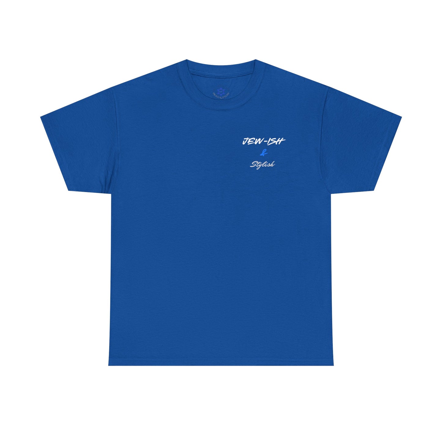 Jew-ish and Stylish T-Shirt – Minimal Front, Bold Back (Multiple Colors)