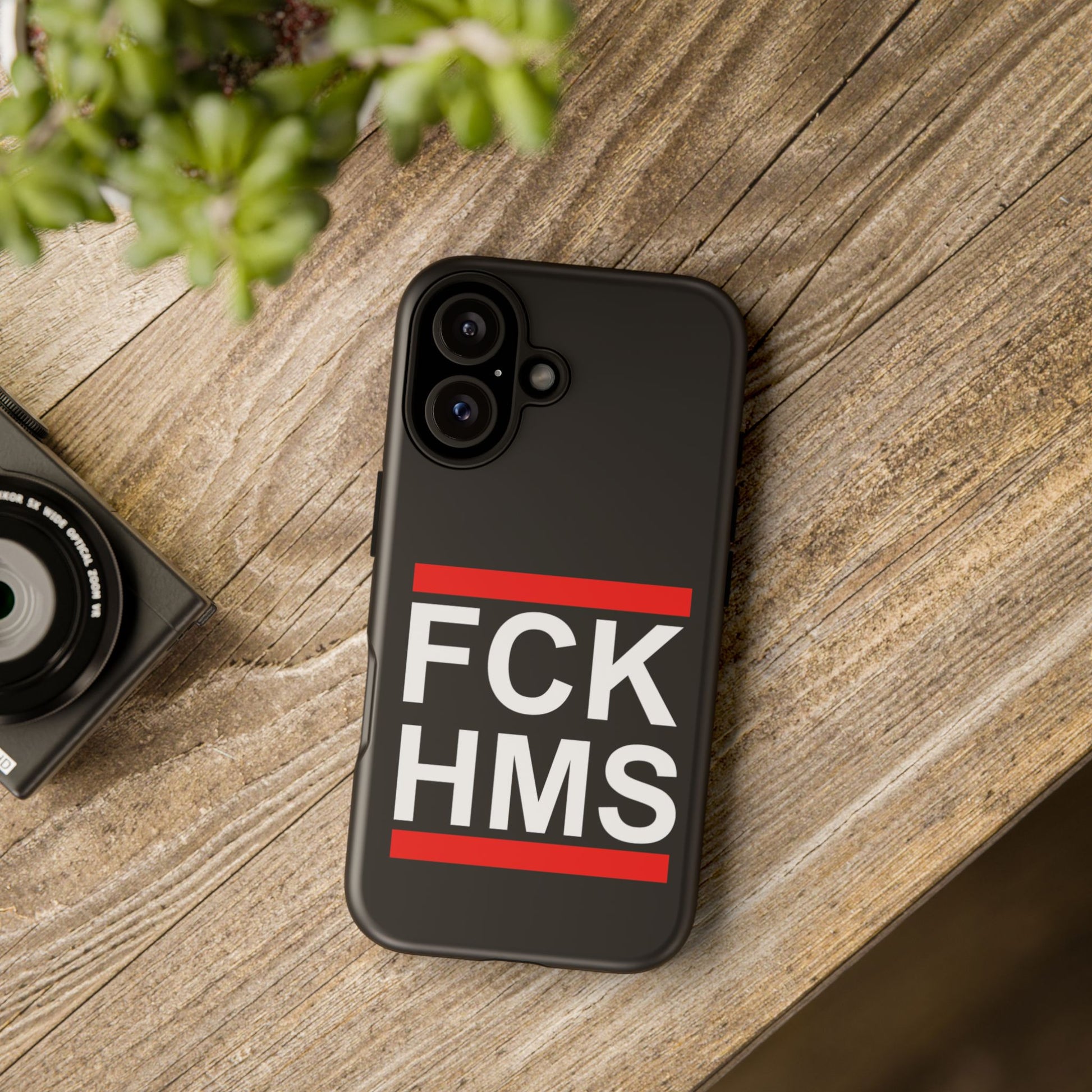 iPhone 16 "FCK HMS" protective Phone cover.