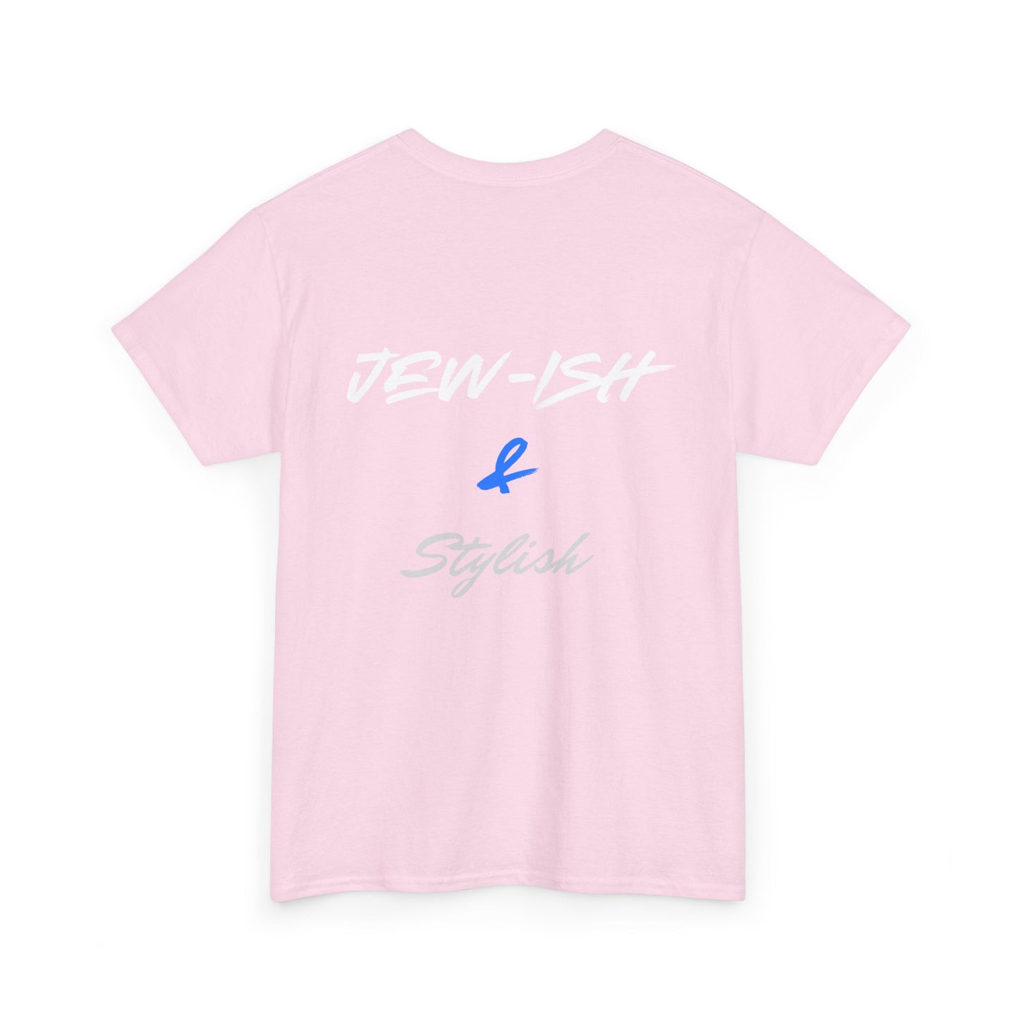 Jew-ish and Stylish T-Shirt – Minimal Front, Bold Back (Multiple Colors)