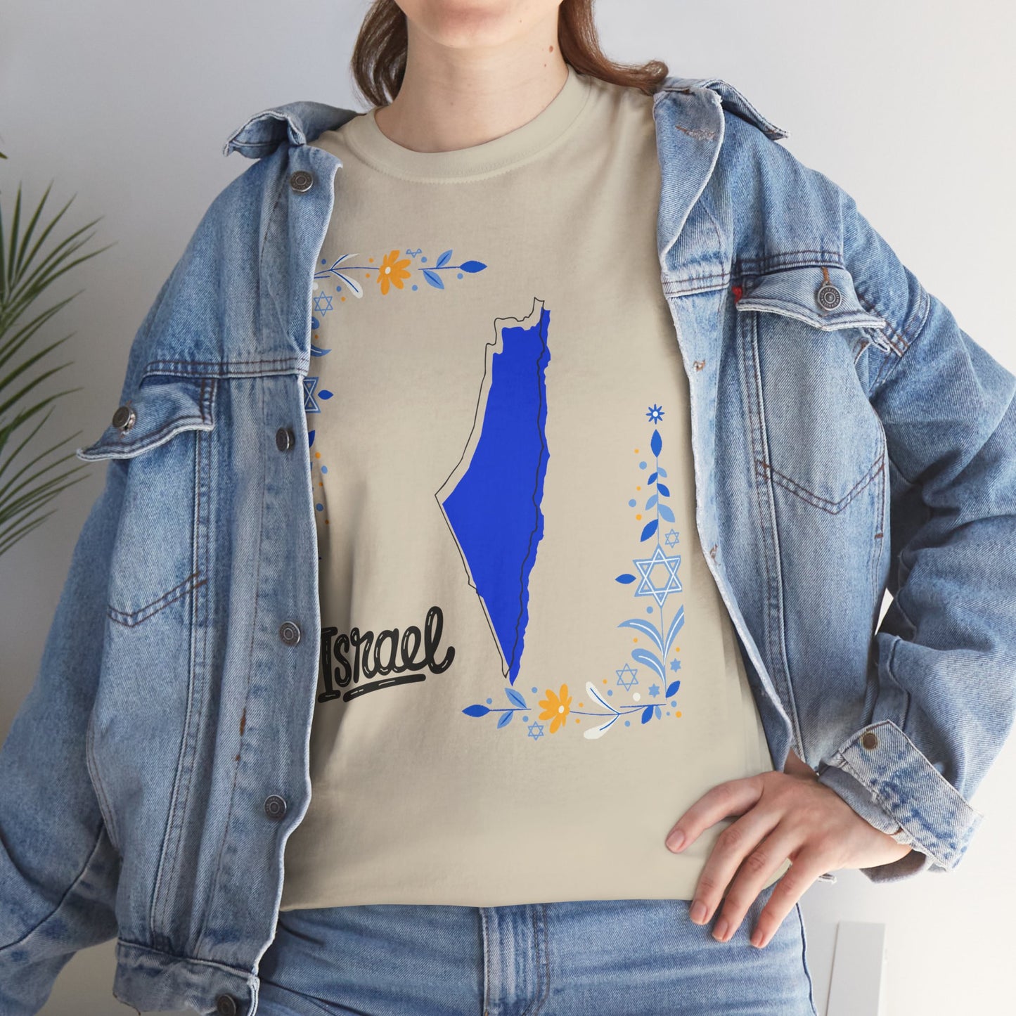 Israel Map T-Shirt – Floral Design (Multiple Colors)
