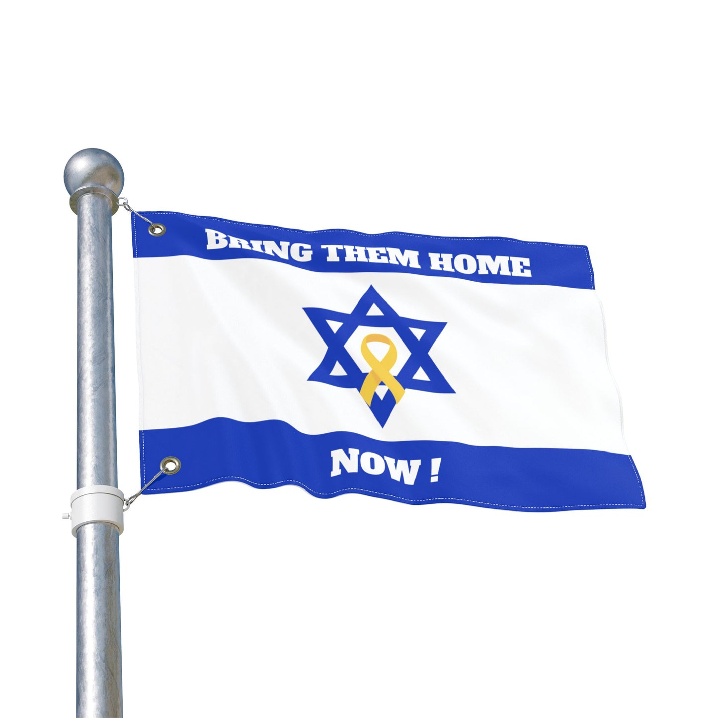 Double-Sided “Bring Them Home Now” Flag – Israeli Solidarity Banner