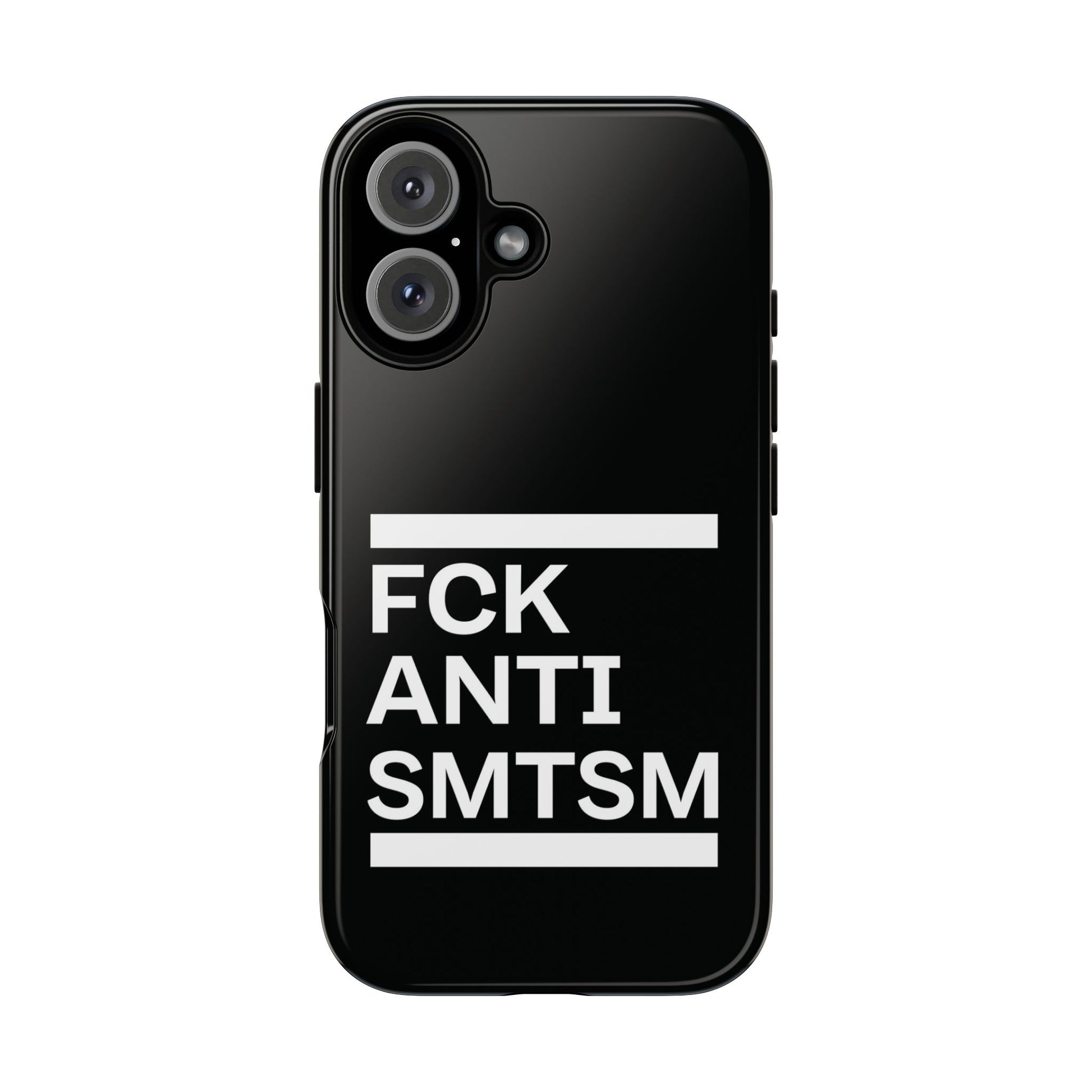 iPhone 16 "FCK ANTISMTSM" protective Phone cover.