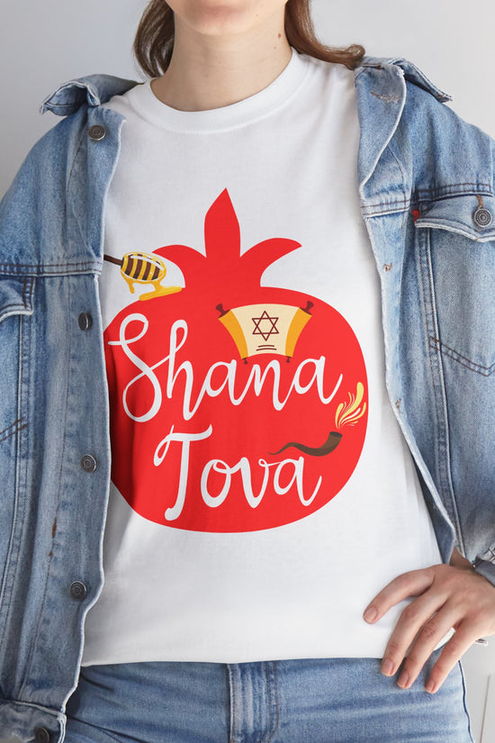 Shana Tova T-Shirt – Rosh Hashanah Pomegranate Design (Multiple Colors)