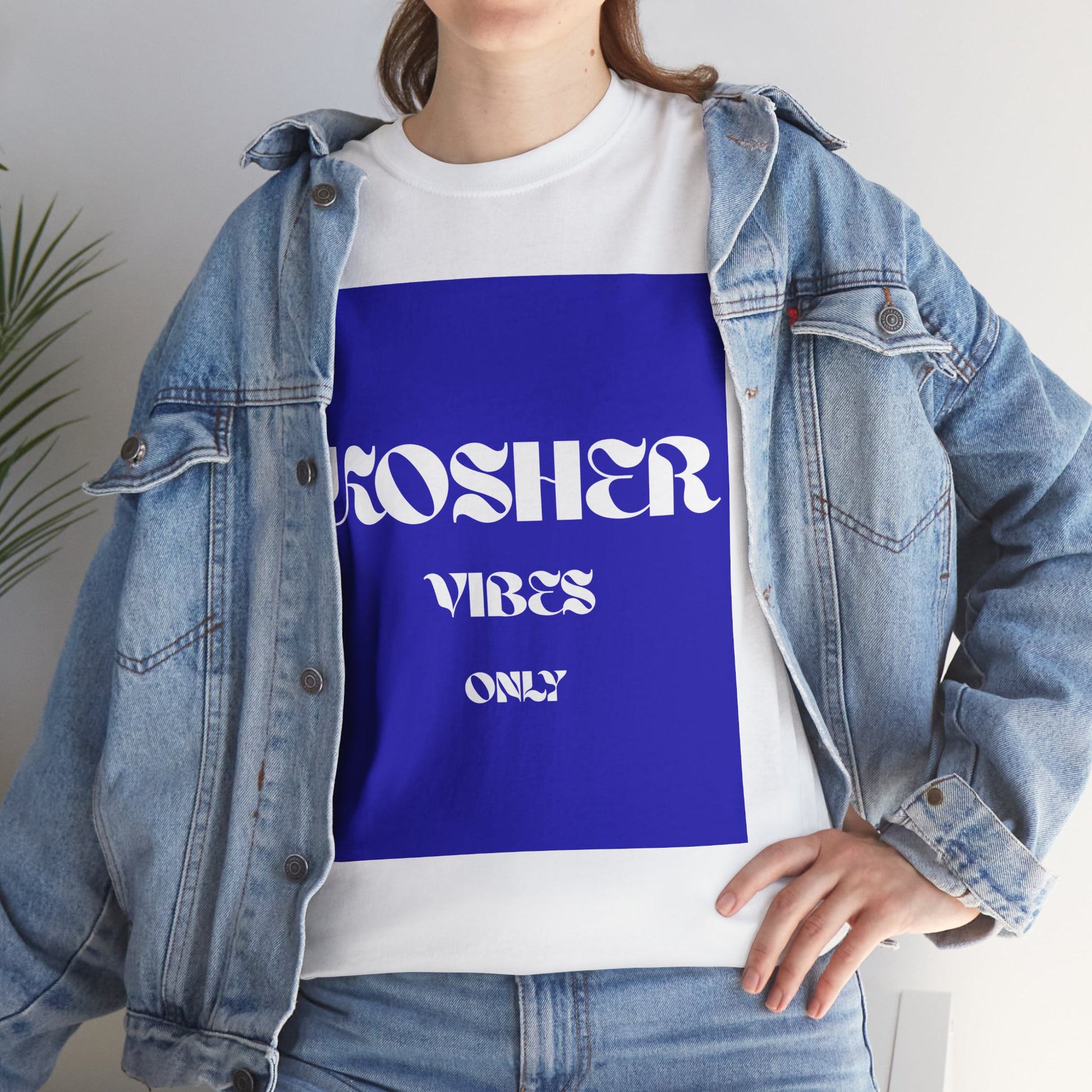 Kosher Vibes Only T-Shirt – Trendy Am Israel Chai Club -Variety of Colors