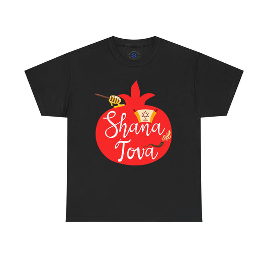 Shana Tova T-Shirt – Rosh Hashanah Pomegranate Design (Multiple Colors)