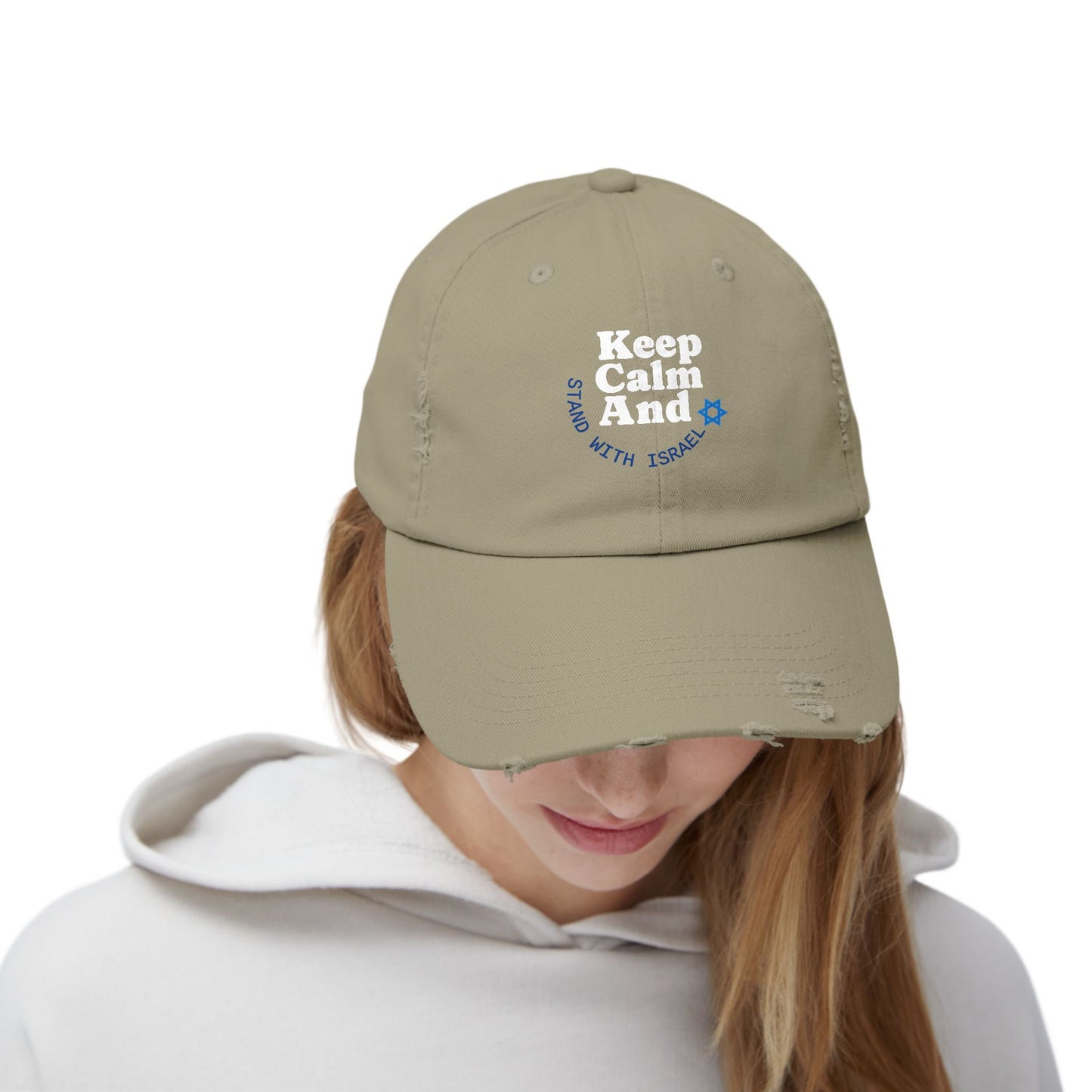 Keep Calm – Stand with Israel Distressed Cap