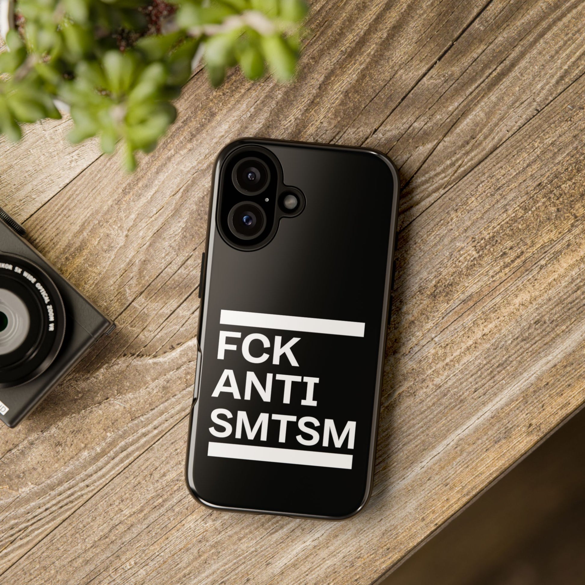 iPhone 16 "FCK ANTISMTSM" protective Phone cover.