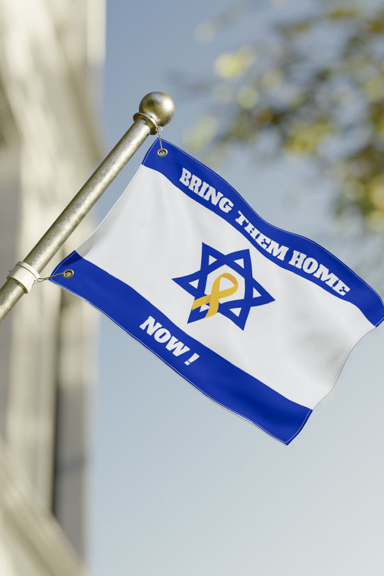 Double-Sided “Bring Them Home Now” Flag – Israeli Solidarity Banner