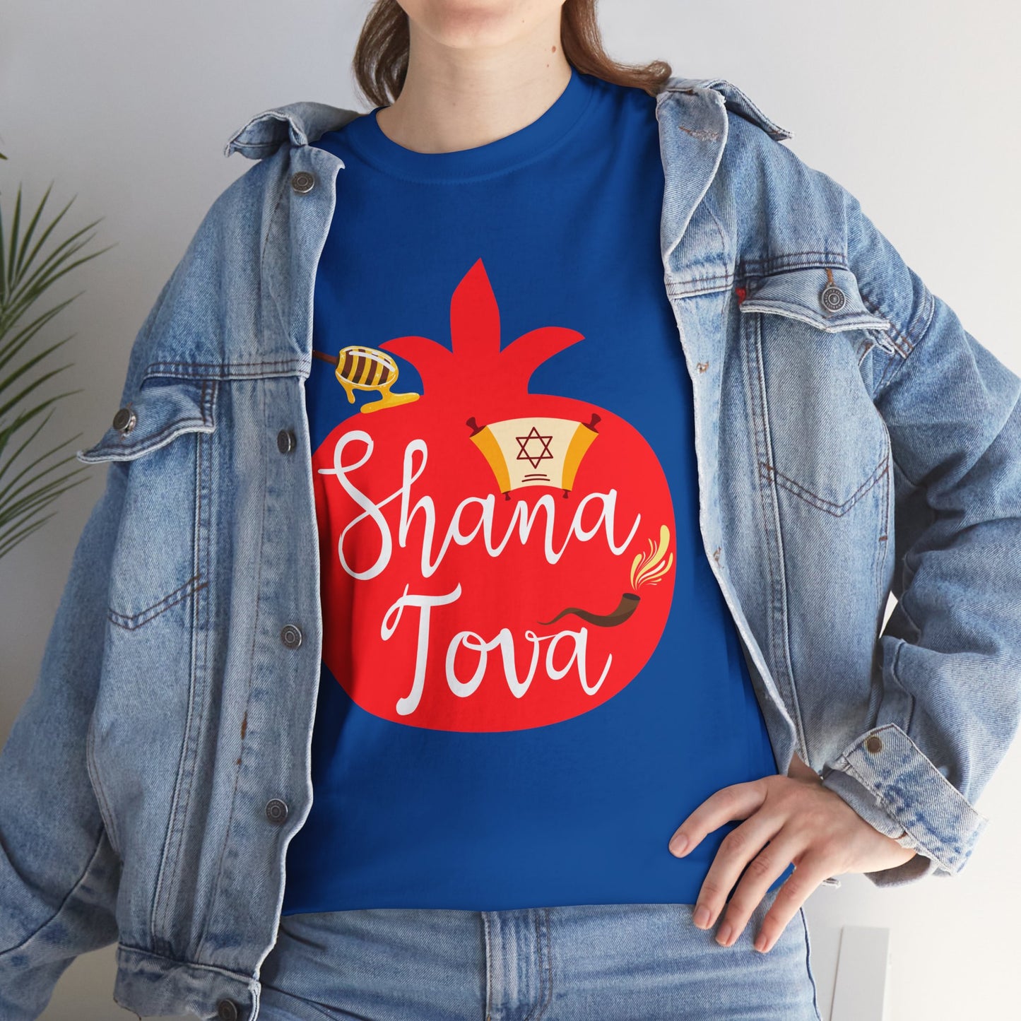 Shana Tova T-Shirt – Rosh Hashanah Pomegranate Design (Multiple Colors)
