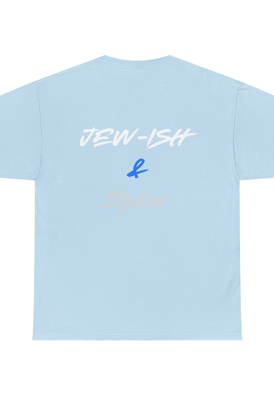 Jew-ish and Stylish T-Shirt – Minimal Front, Bold Back (Multiple Colors)