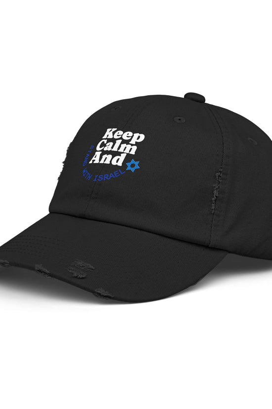 Keep Calm – Stand with Israel Distressed Cap