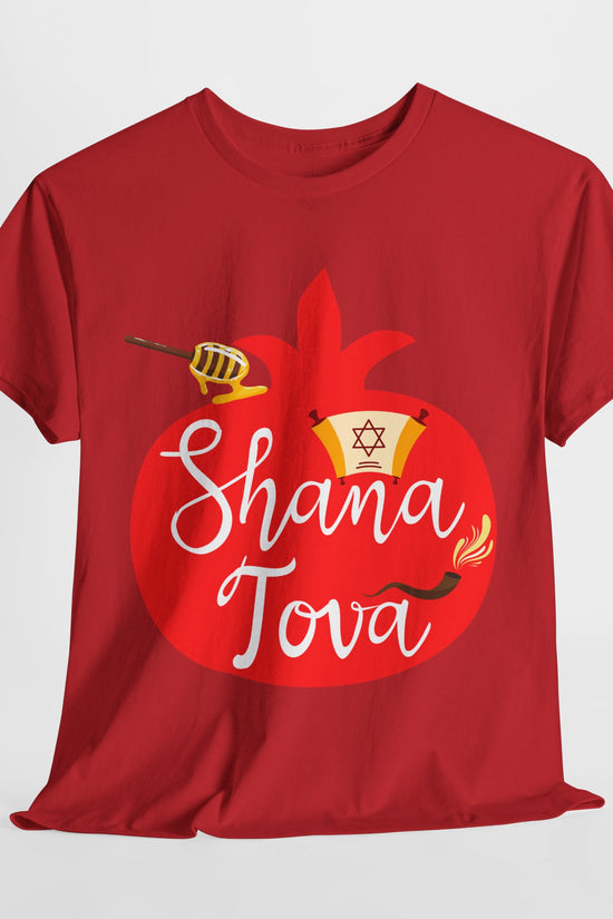 Shana Tova T-Shirt – Rosh Hashanah Pomegranate Design (Multiple Colors)