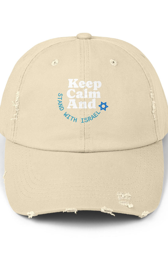 Keep Calm – Stand with Israel Distressed Cap