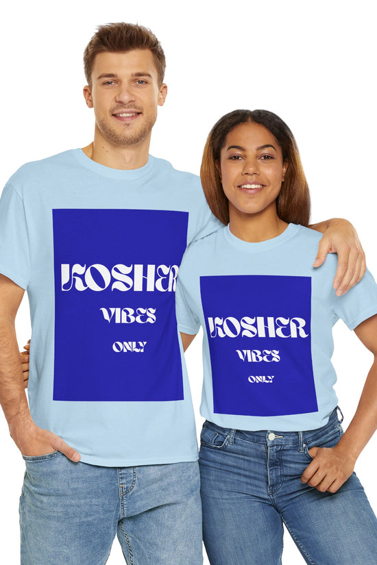 Kosher Vibes Only T-Shirt – Trendy Am Israel Chai Club -Variety of Colors