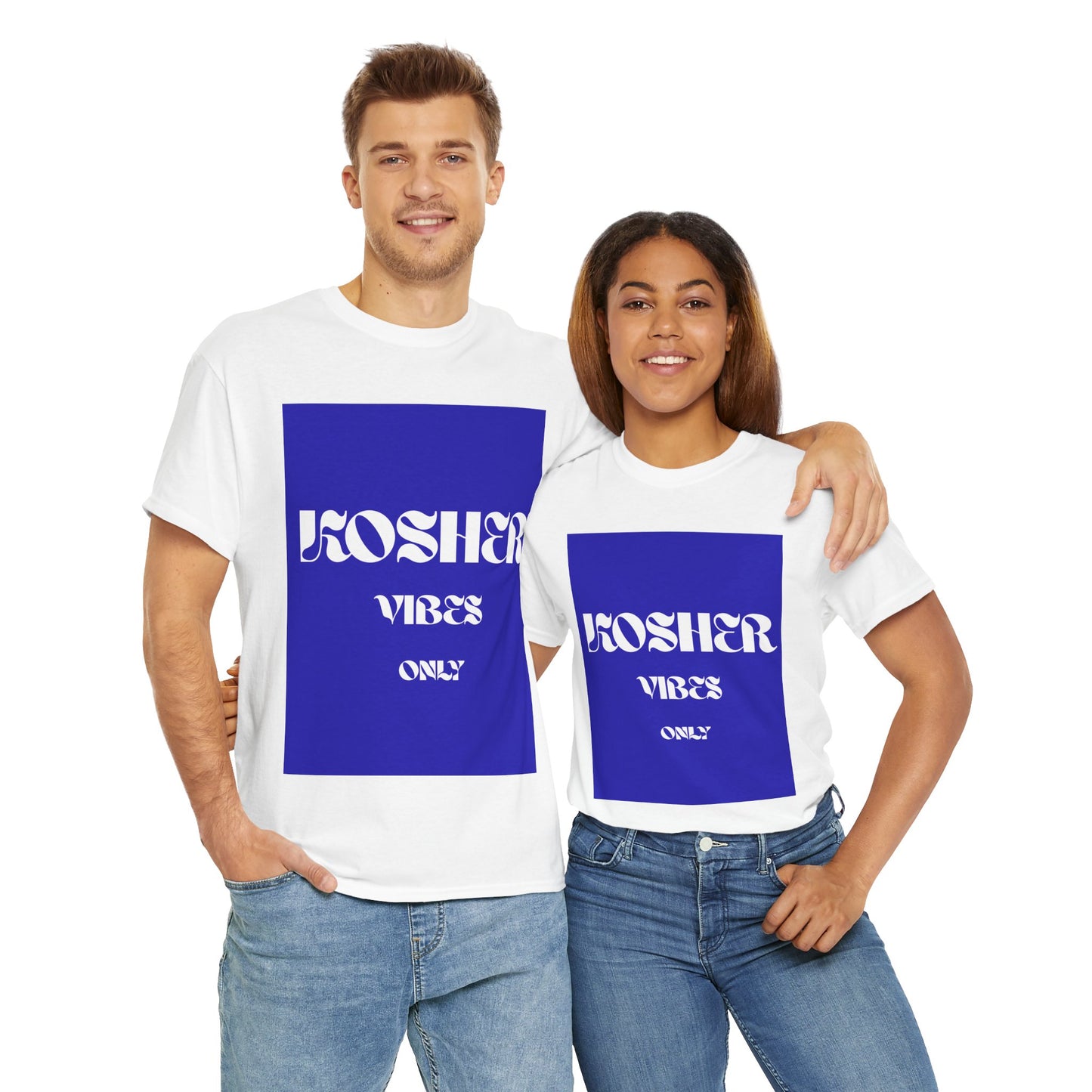 Kosher Vibes Only T-Shirt – Trendy Am Israel Chai Club -Variety of Colors