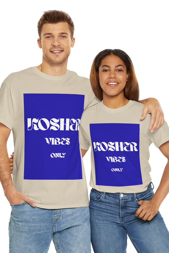Kosher Vibes Only T-Shirt – Trendy Am Israel Chai Club -Variety of Colors