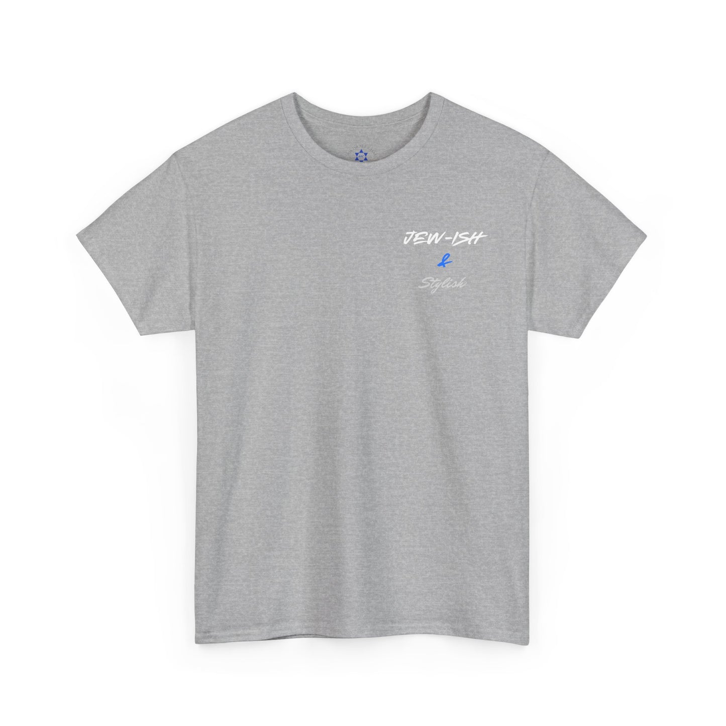 Jew-ish and Stylish T-Shirt – Minimal Front, Bold Back (Multiple Colors)