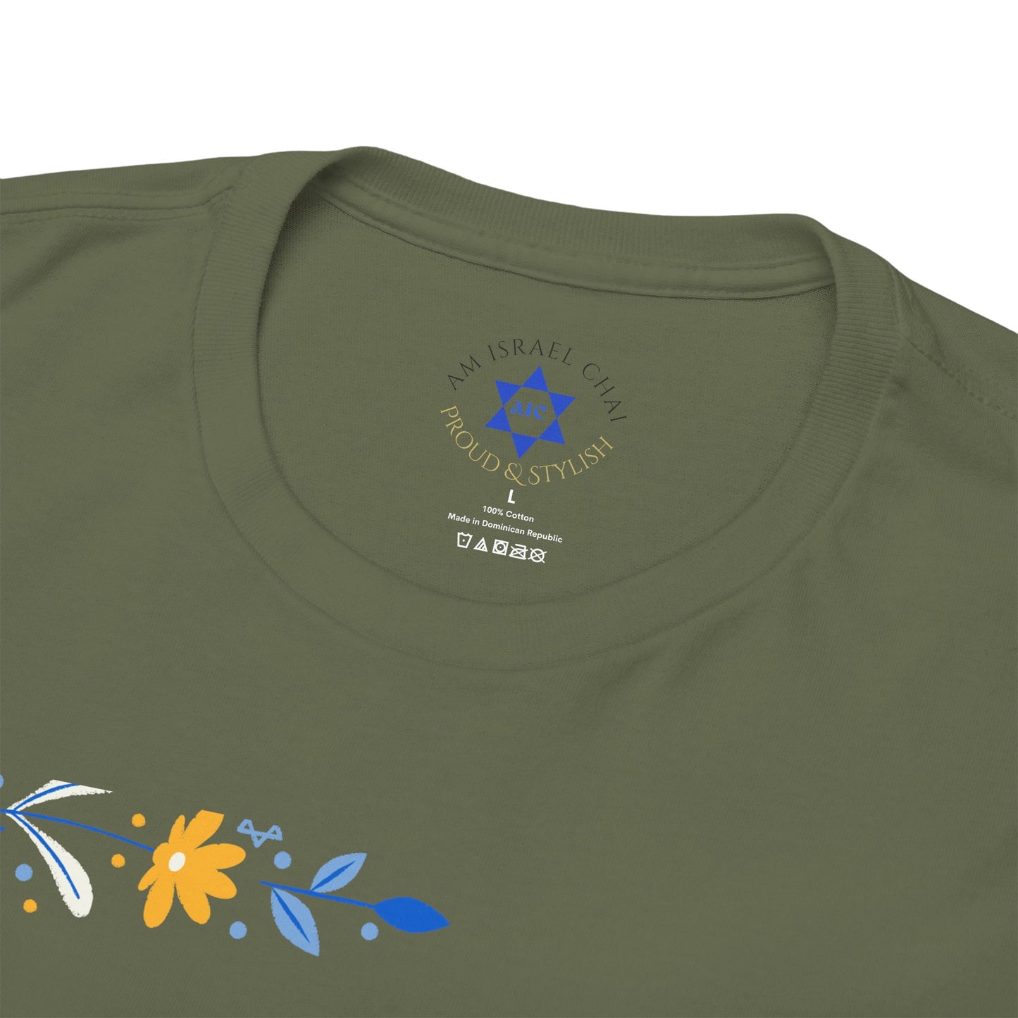 Israel Map T-Shirt – Floral Design (Multiple Colors)