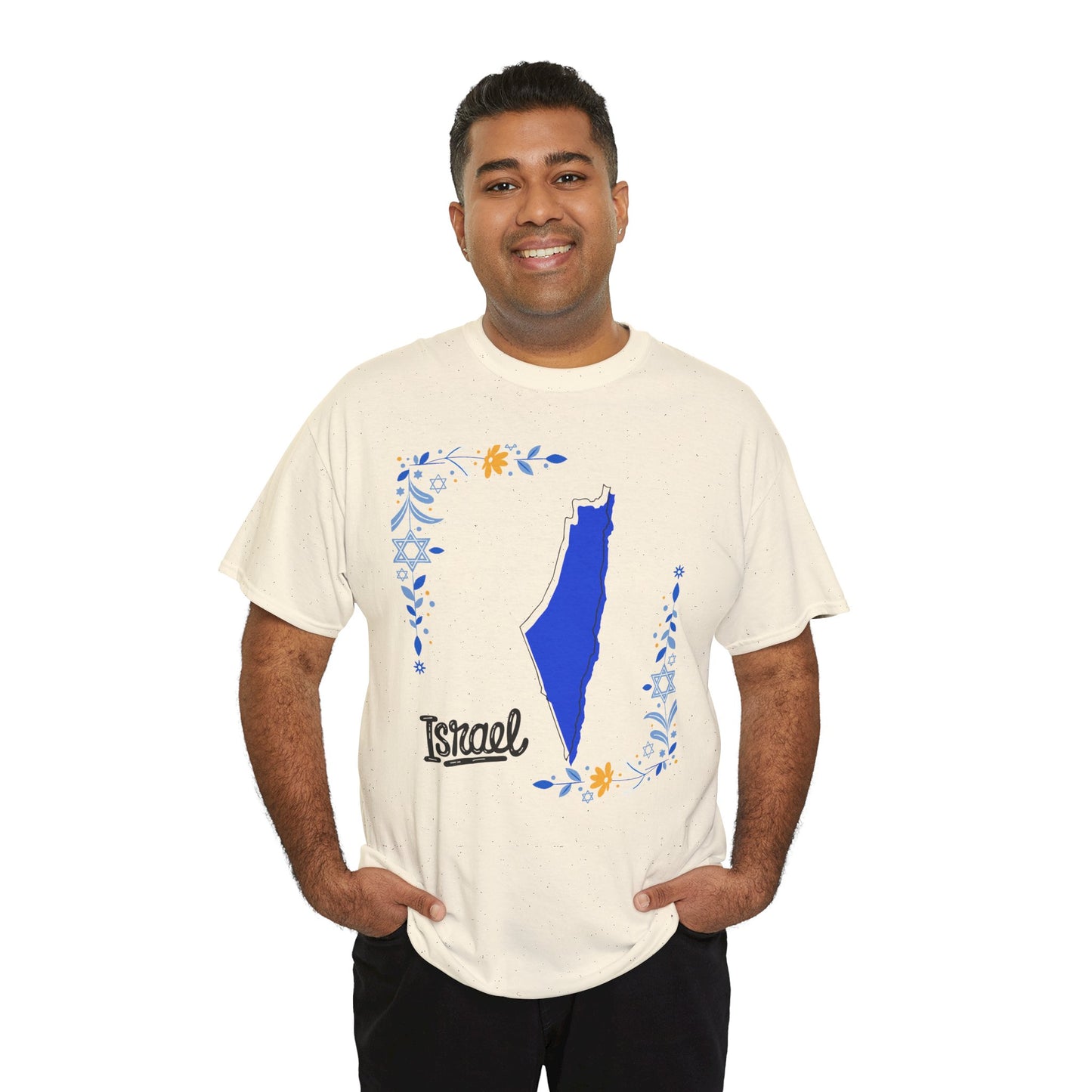 Israel Map T-Shirt – Floral Design (Multiple Colors)