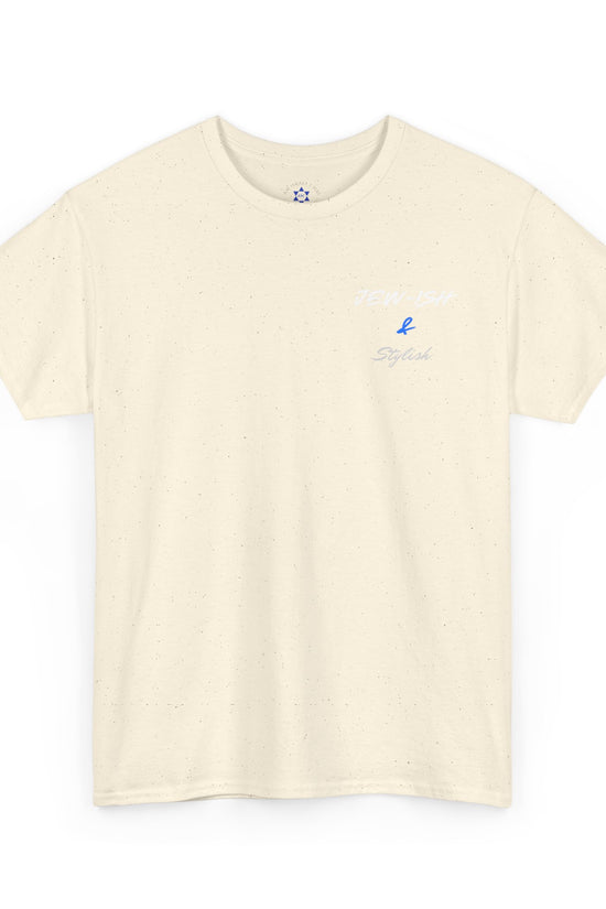 Jew-ish and Stylish T-Shirt – Minimal Front, Bold Back (Multiple Colors)