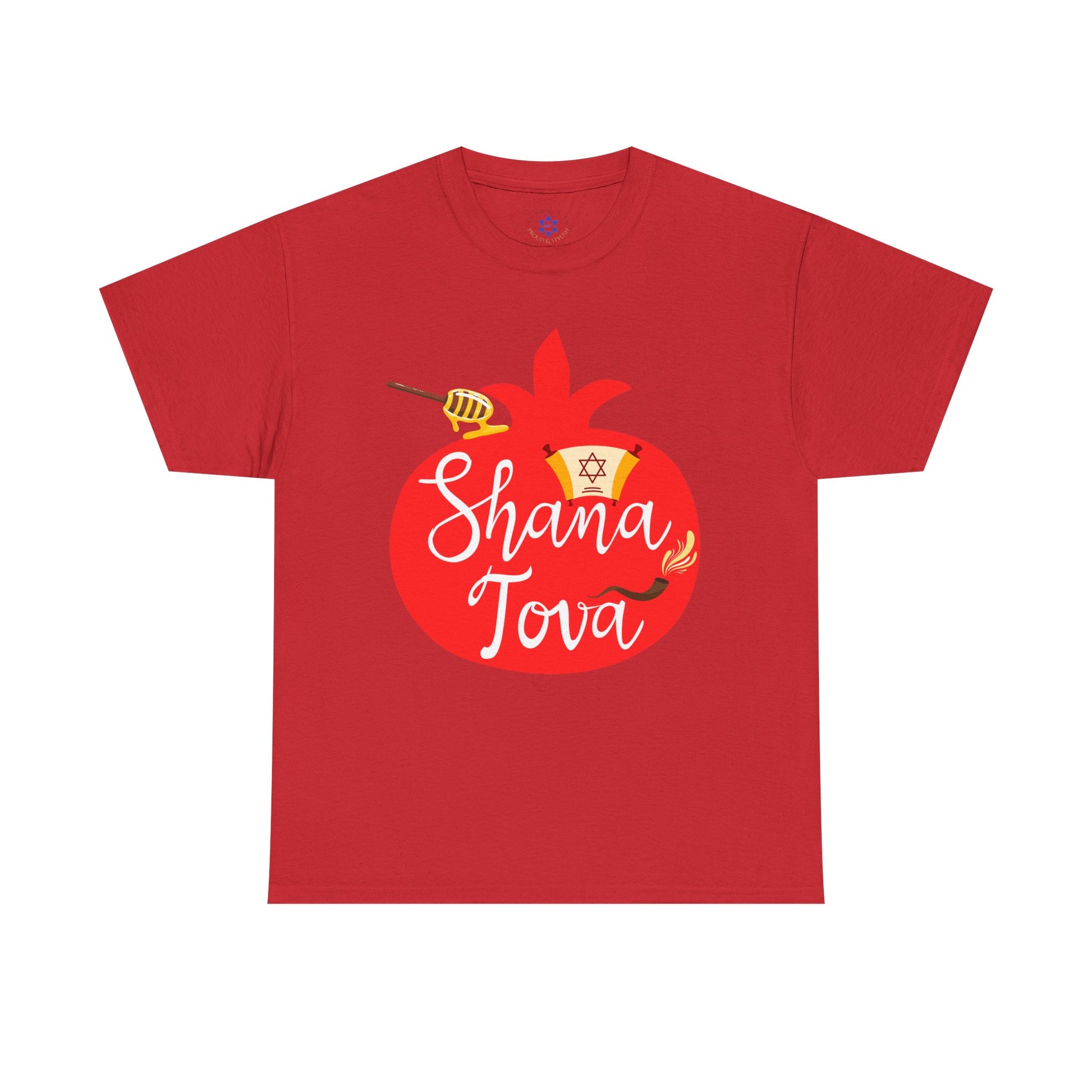 Shana Tova T-Shirt – Rosh Hashanah Pomegranate Design (Multiple Colors)