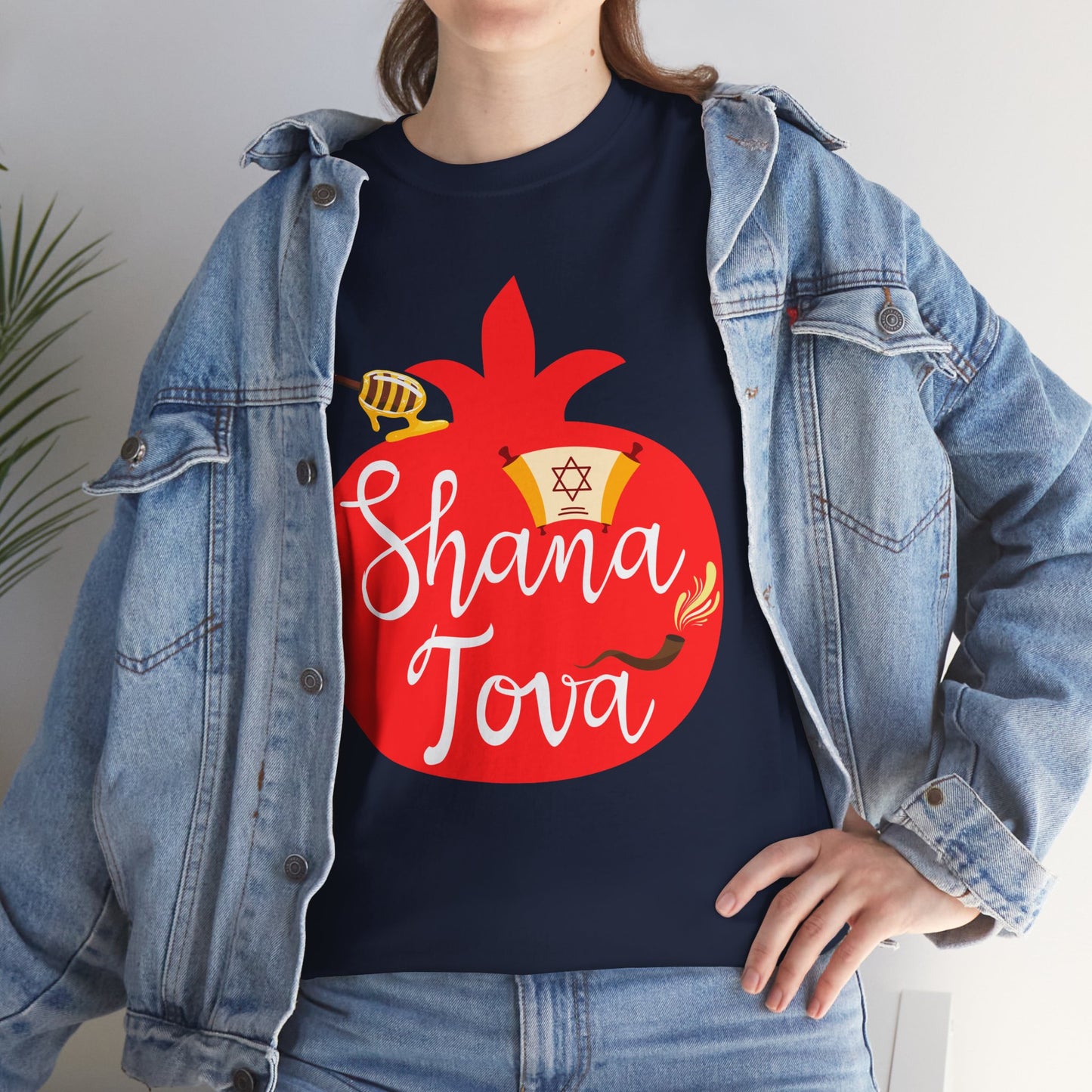Shana Tova T-Shirt – Rosh Hashanah Pomegranate Design (Multiple Colors)