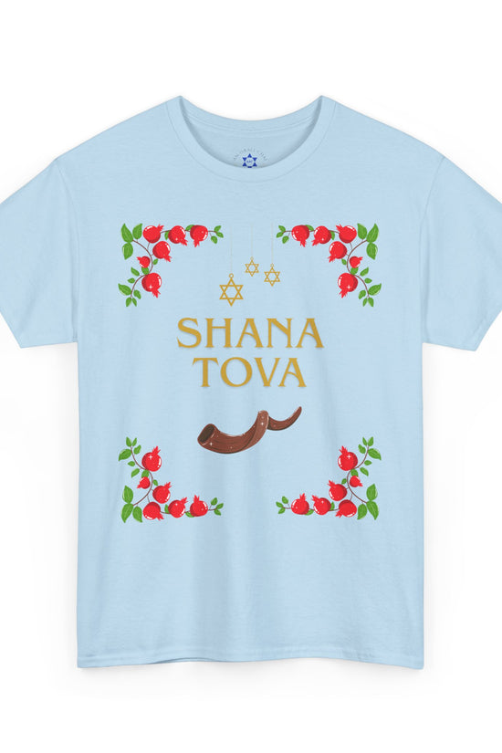 Shana Tova T-Shirt – Rosh Hashanah Pomegranates & Shofar (Multiple Colors)
