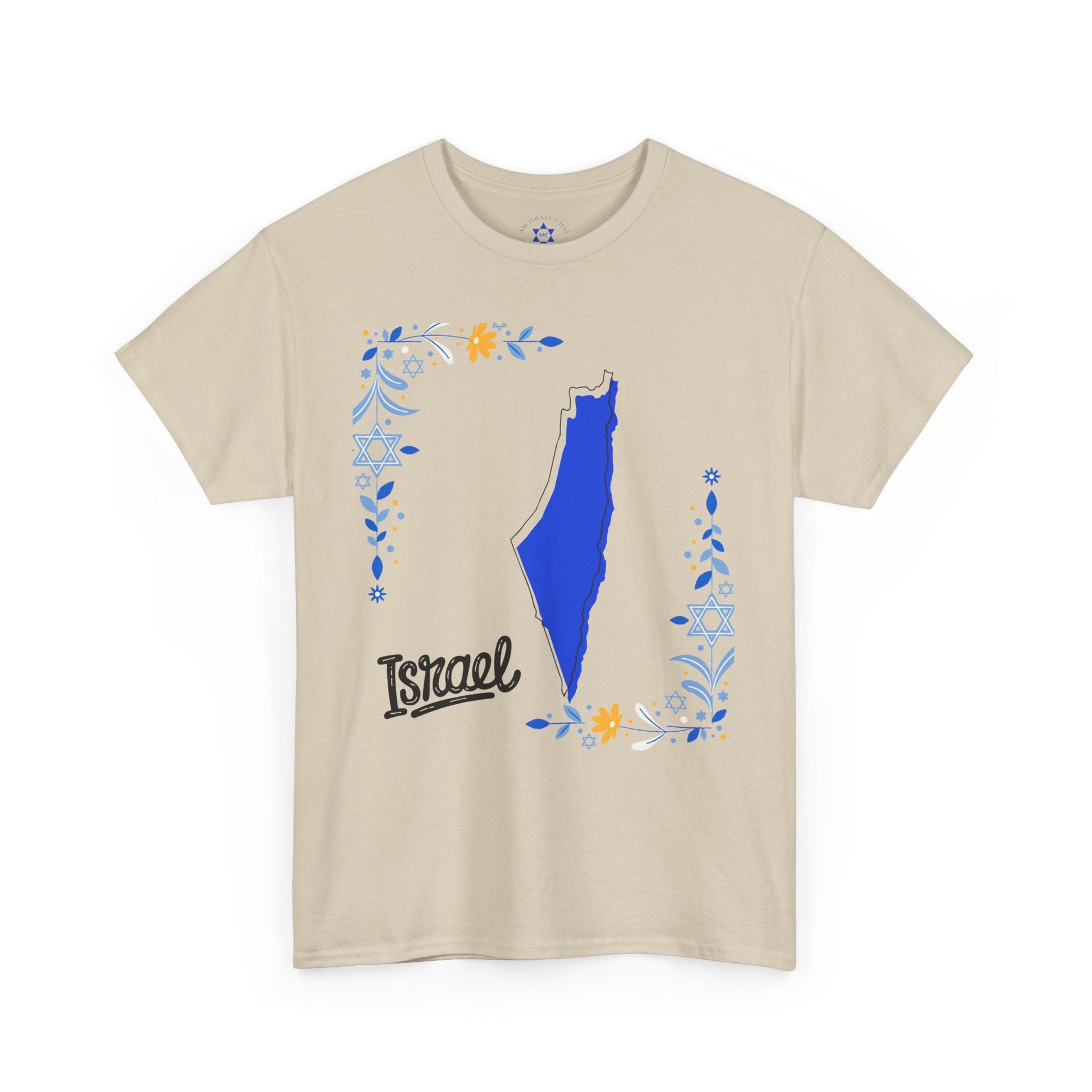 Israel Map T-Shirt – Floral Design (Multiple Colors)