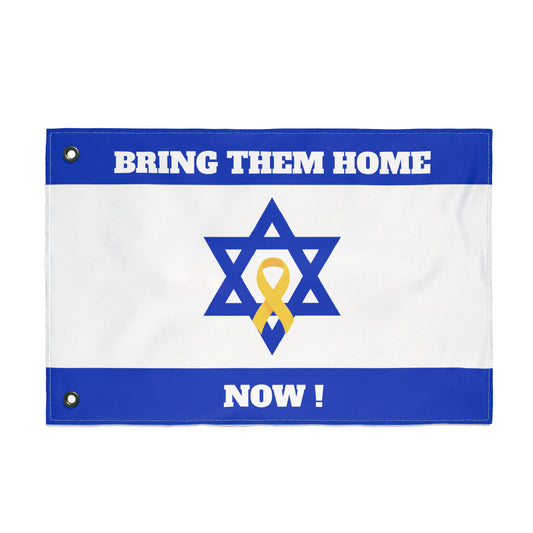 Double-Sided “Bring Them Home Now” Flag – Israeli Solidarity Banner